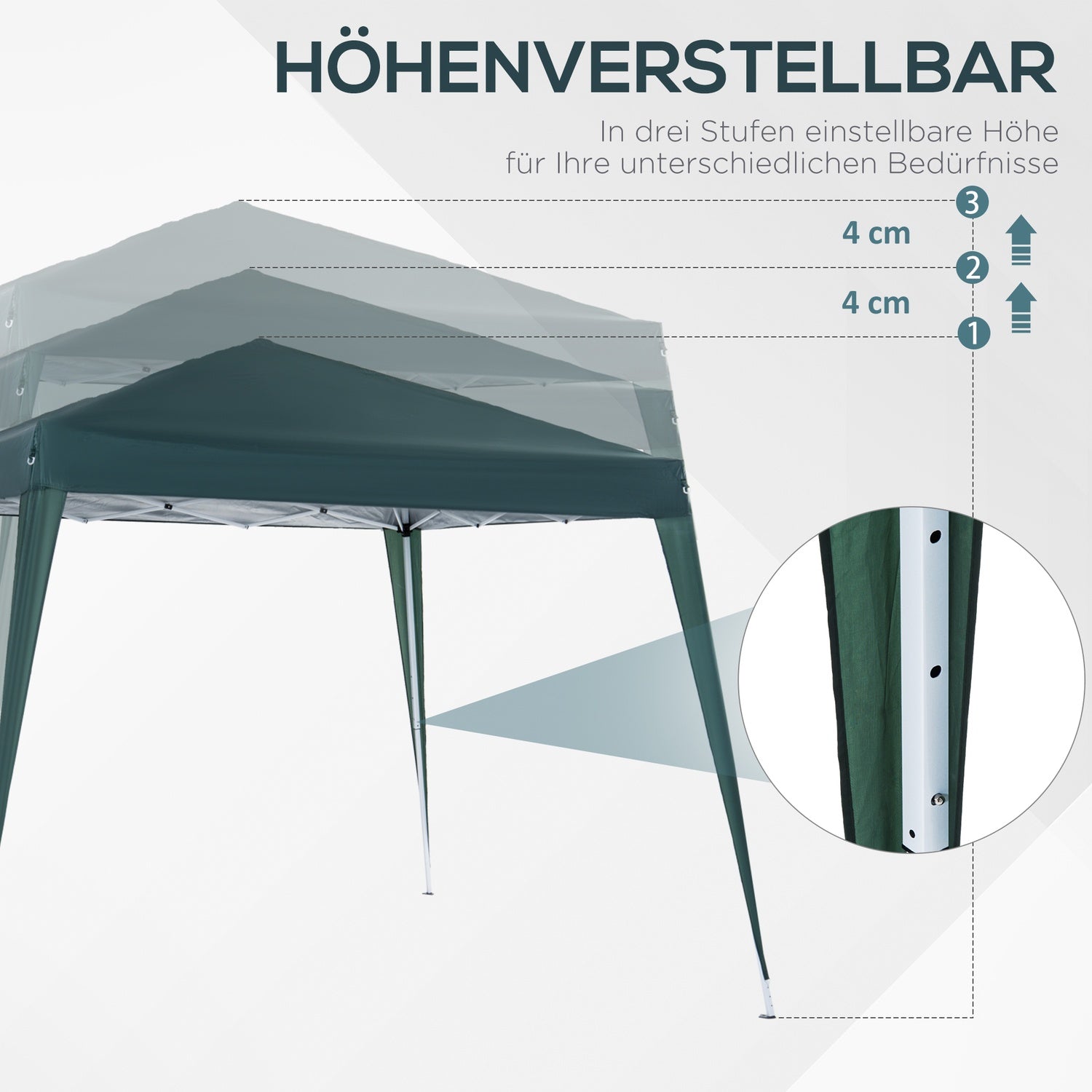 Groen opvouwbaar partytentpaviljoen met draagtas 2,4x2,4M