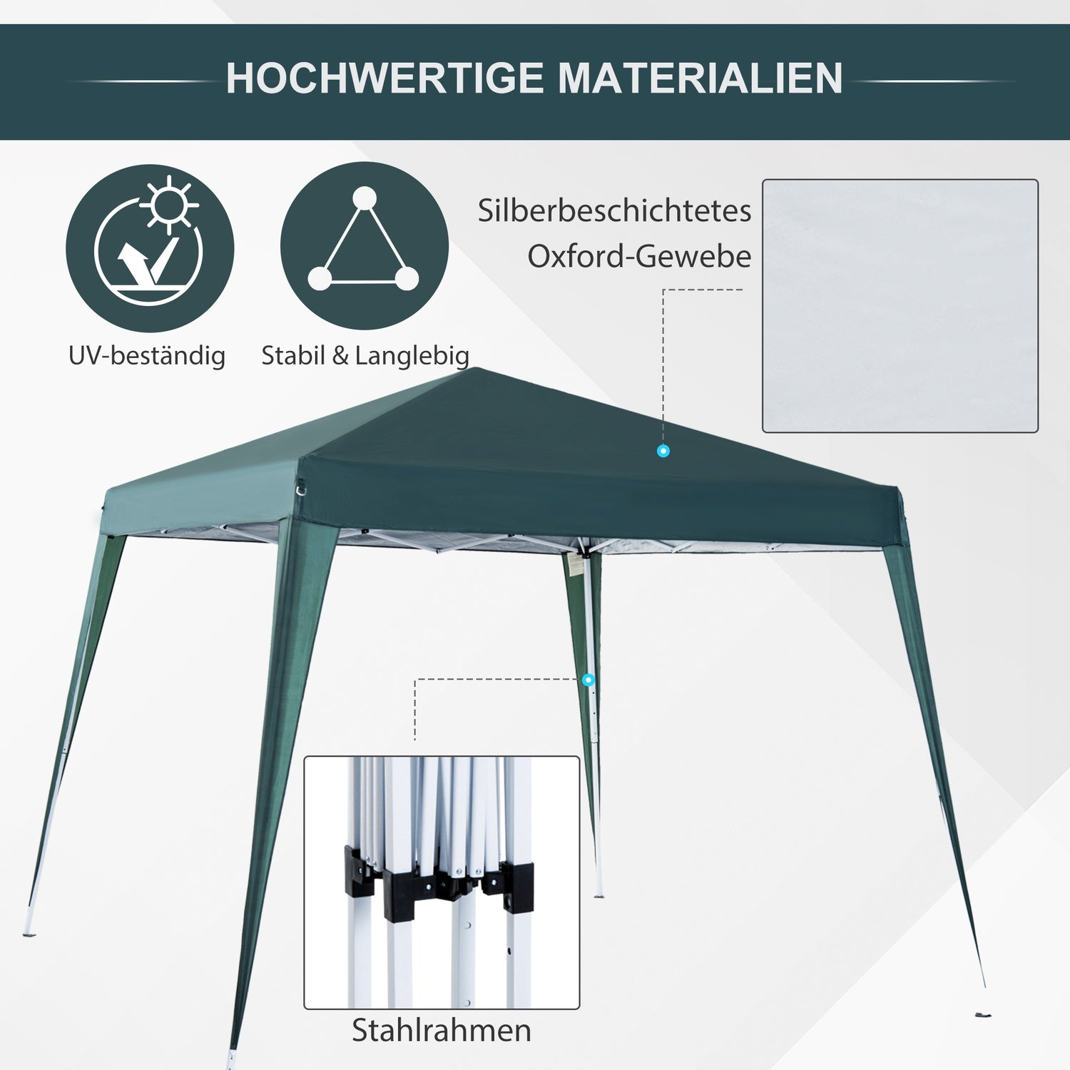 Groen opvouwbaar partytentpaviljoen met draagtas 2,4x2,4M