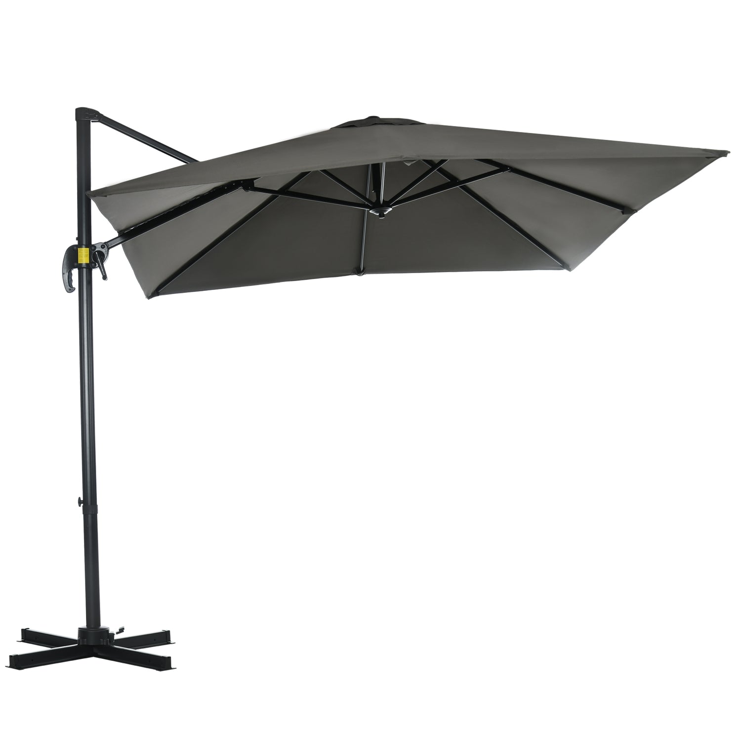 Grijze Zweefparasol, 245x245cm – Verstelbaar & Draaibaar