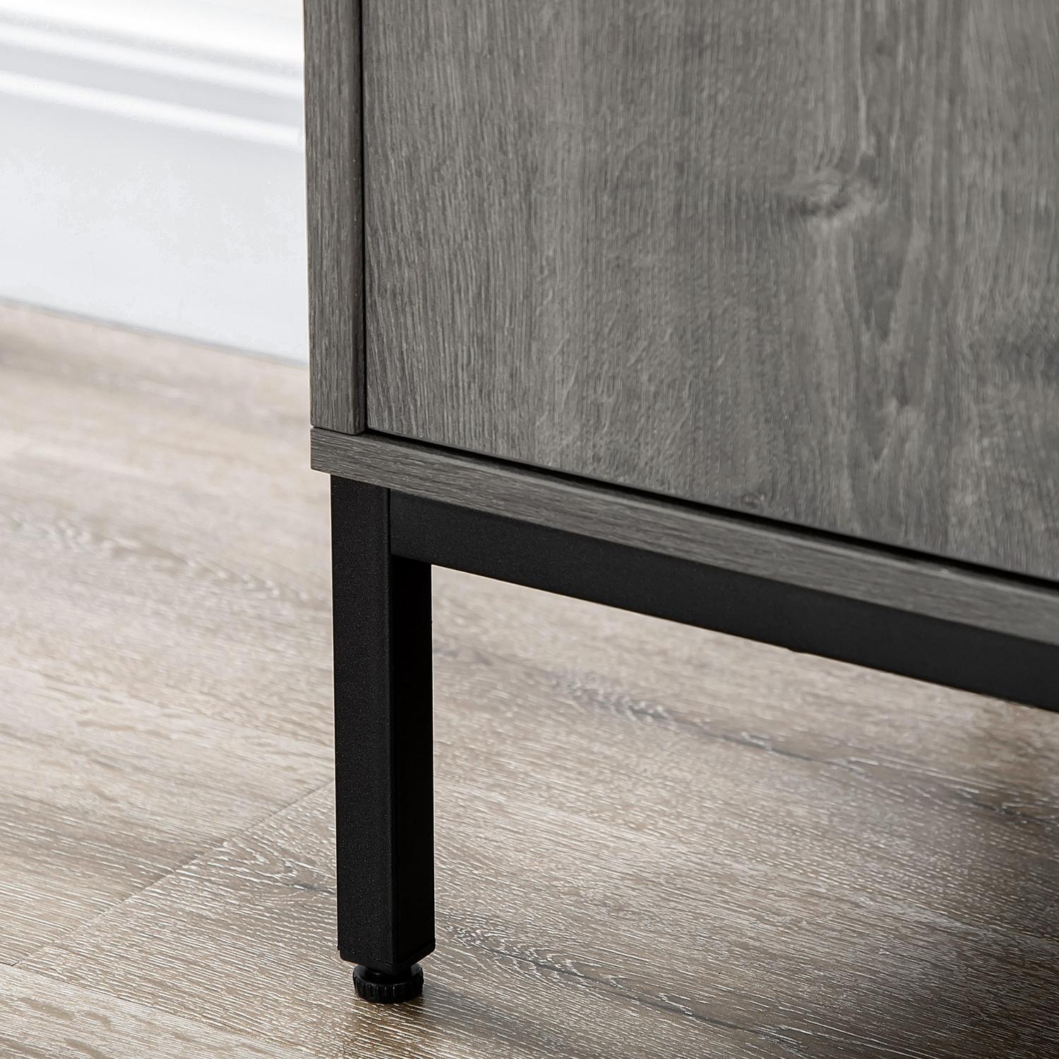 Grijs dressoir met wijnrek, verstelbare planken