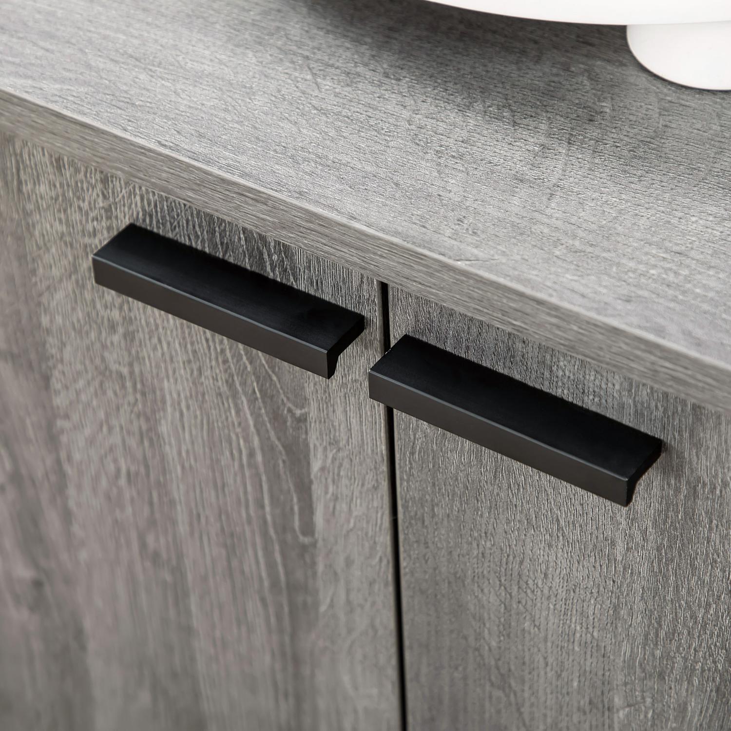 Grijs dressoir met wijnrek, verstelbare planken
