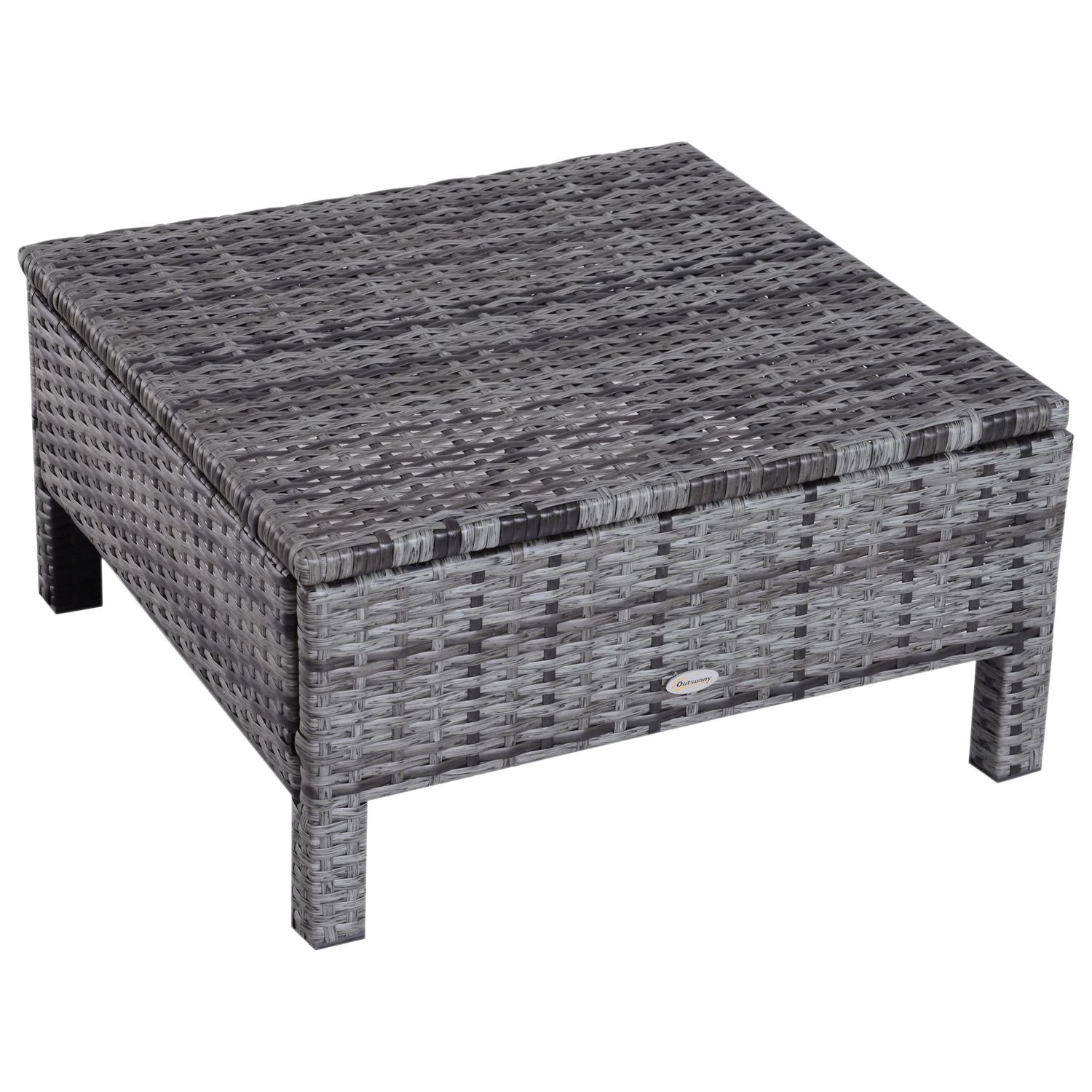 Grijze polyrattan tuinbankstel met kussens - 3-delig