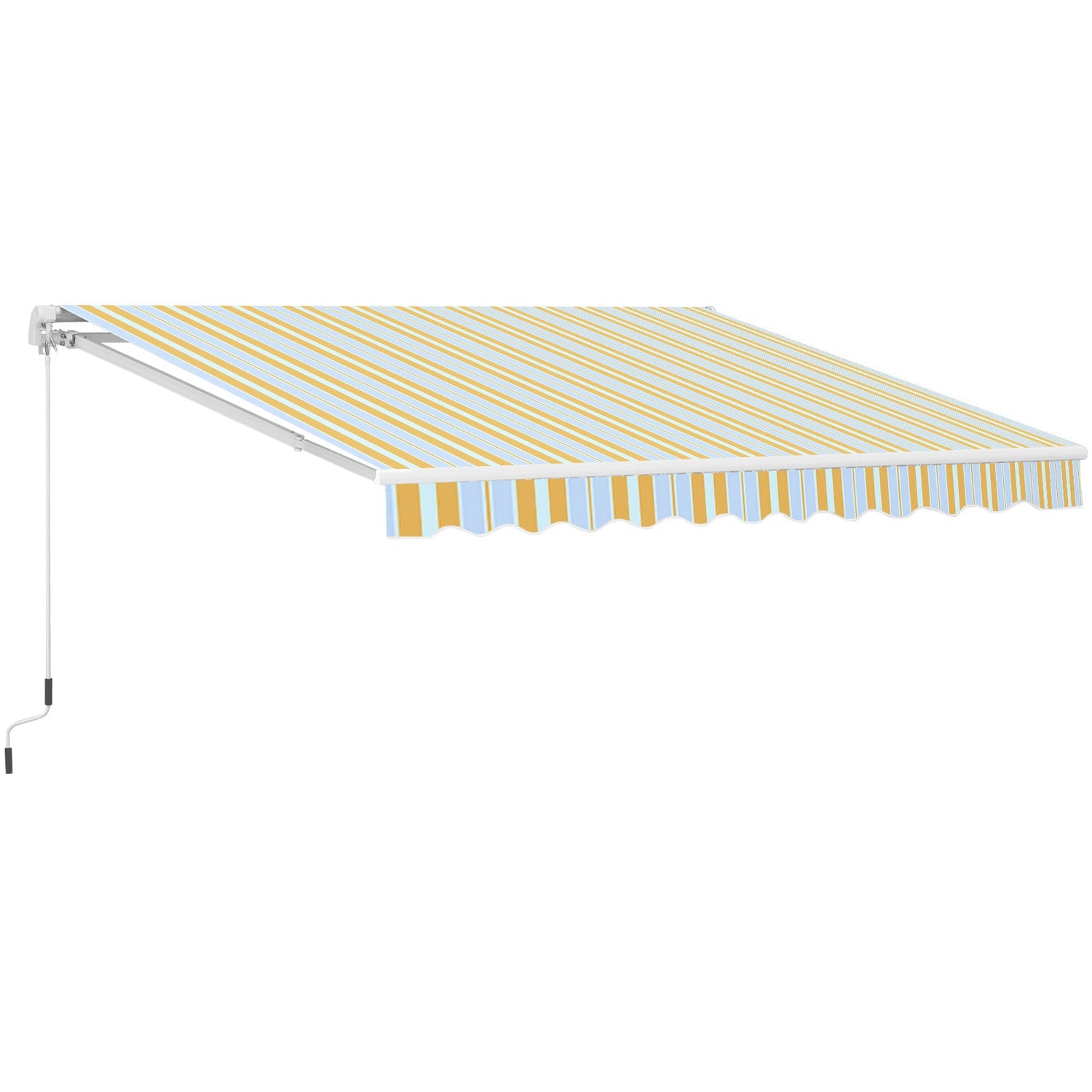 Geelbeige zonneschermluifel met handslinger, aluminium