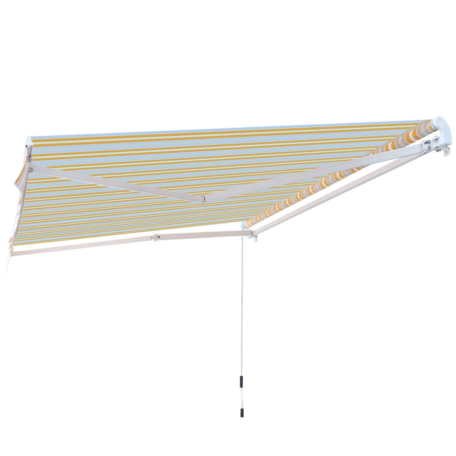 Geelbeige zonneschermluifel met handslinger, aluminium