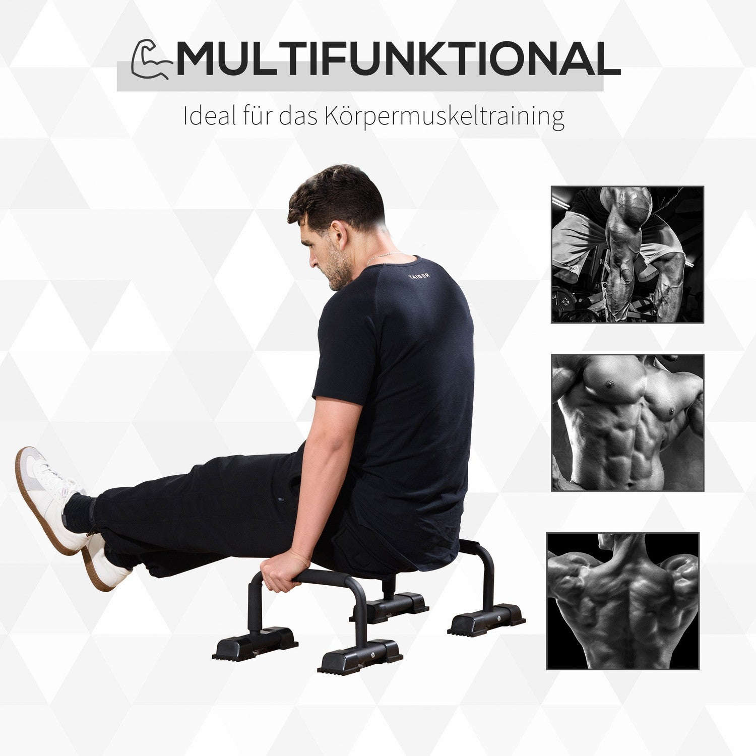 Maniglie per push-up in acciaio antiscivolo, 2 pz