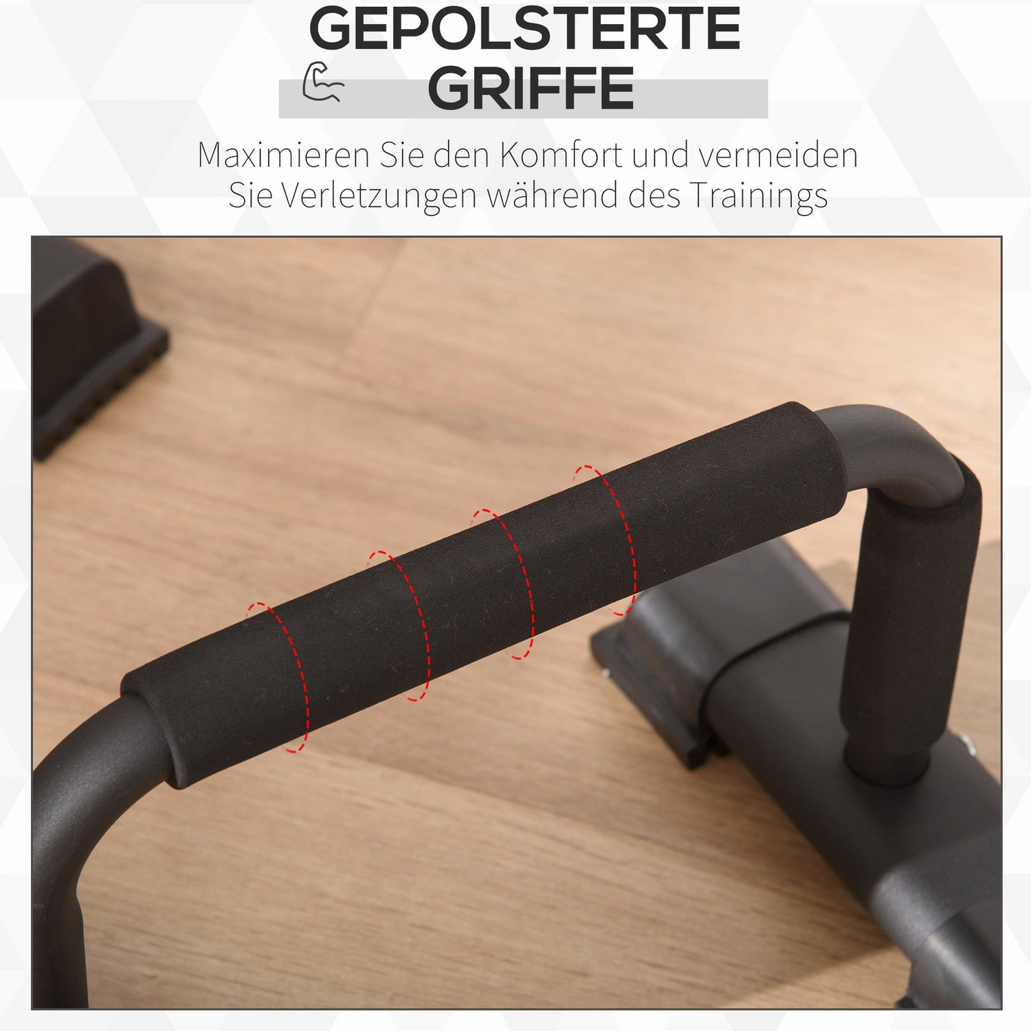 Maniglie per push-up in acciaio antiscivolo, 2 pz