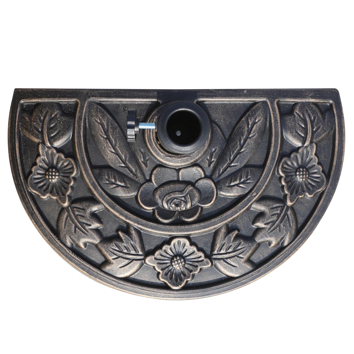 Halfronde parasolvoet – Hars & Staal, Brons 50x31x32cm