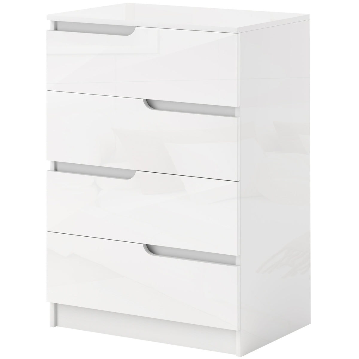 Hoogglans witte ladekast met 4 lades, 60x40x85cm