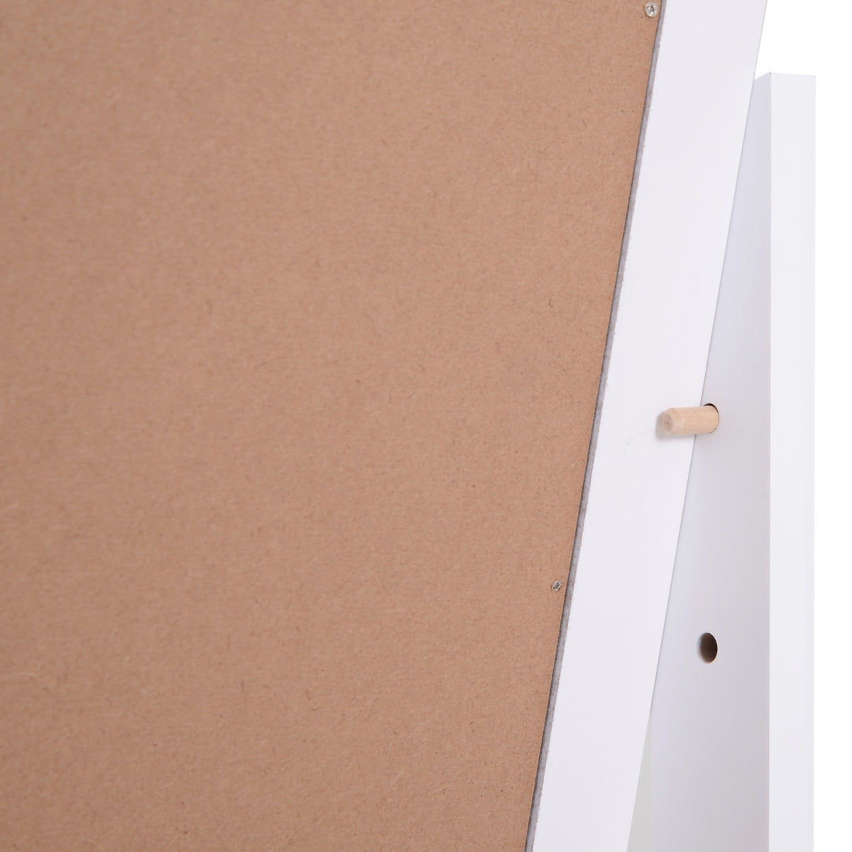 Hoge passpiegel met standaard, MDF, wit, 47x46x148cm