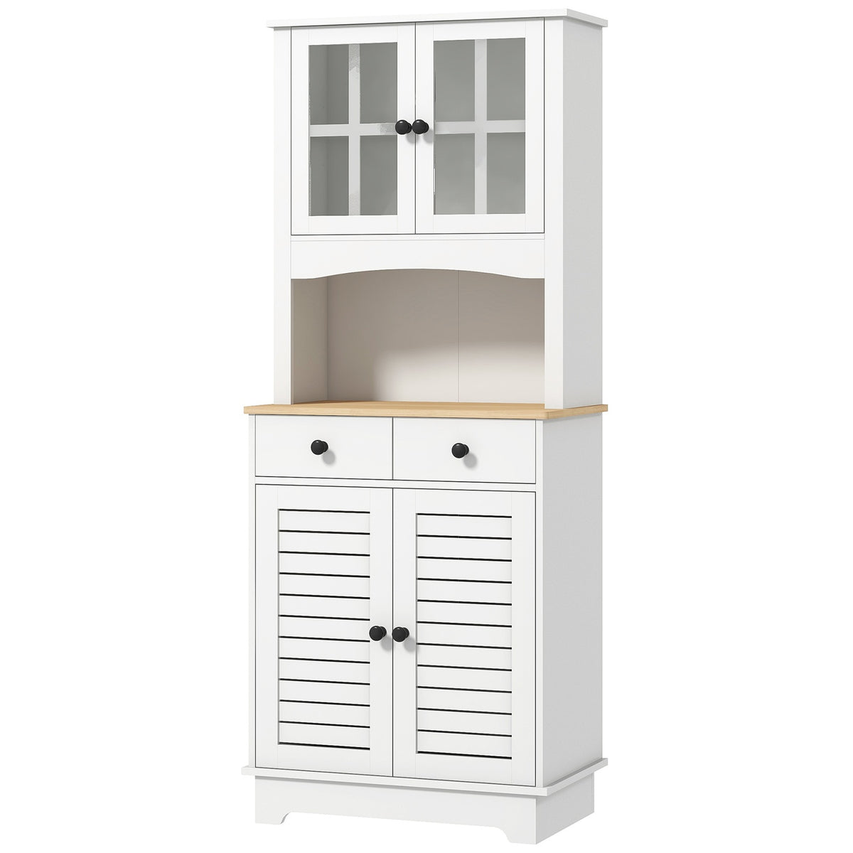 Hoge witte keukenkast, verstelbare planken, 170 cm