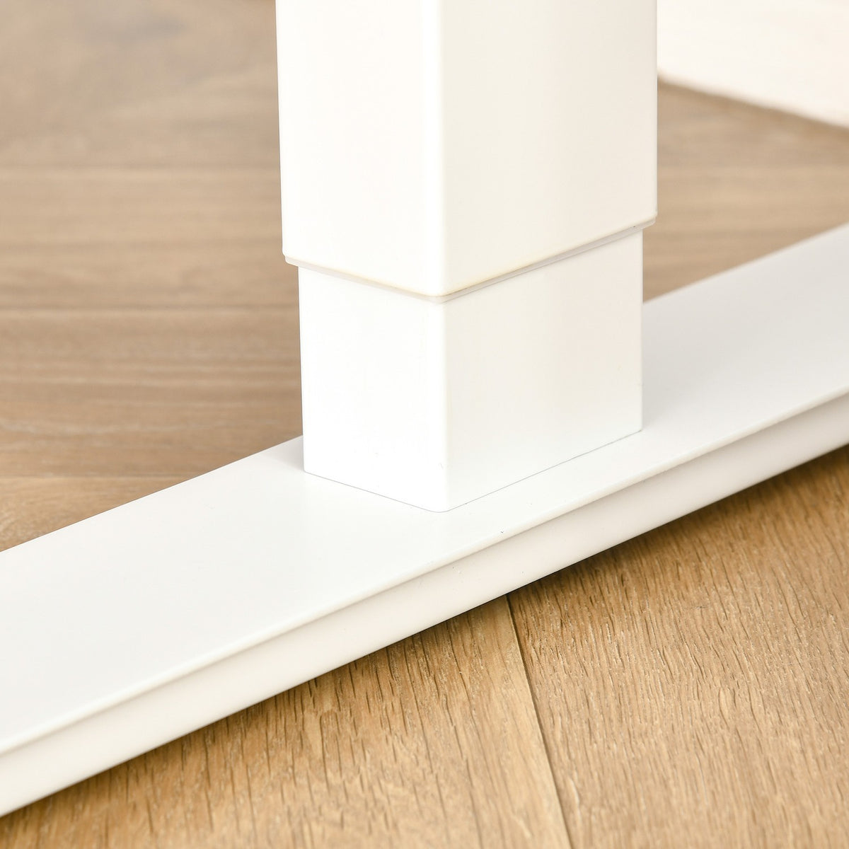 In hoogte verstelbaar elektrisch zit-sta bureau – metalen frame, naturel & wit