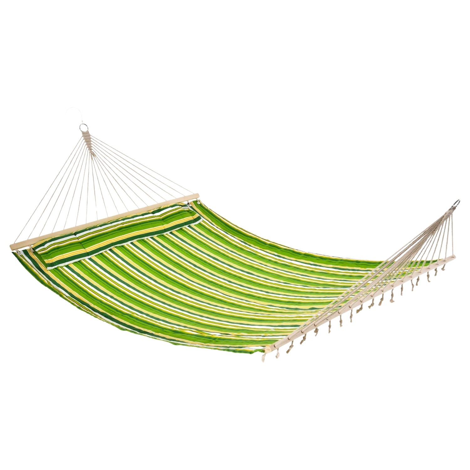 Tweepersoonshangmat met kussen, camping, 188x140 cm, groen