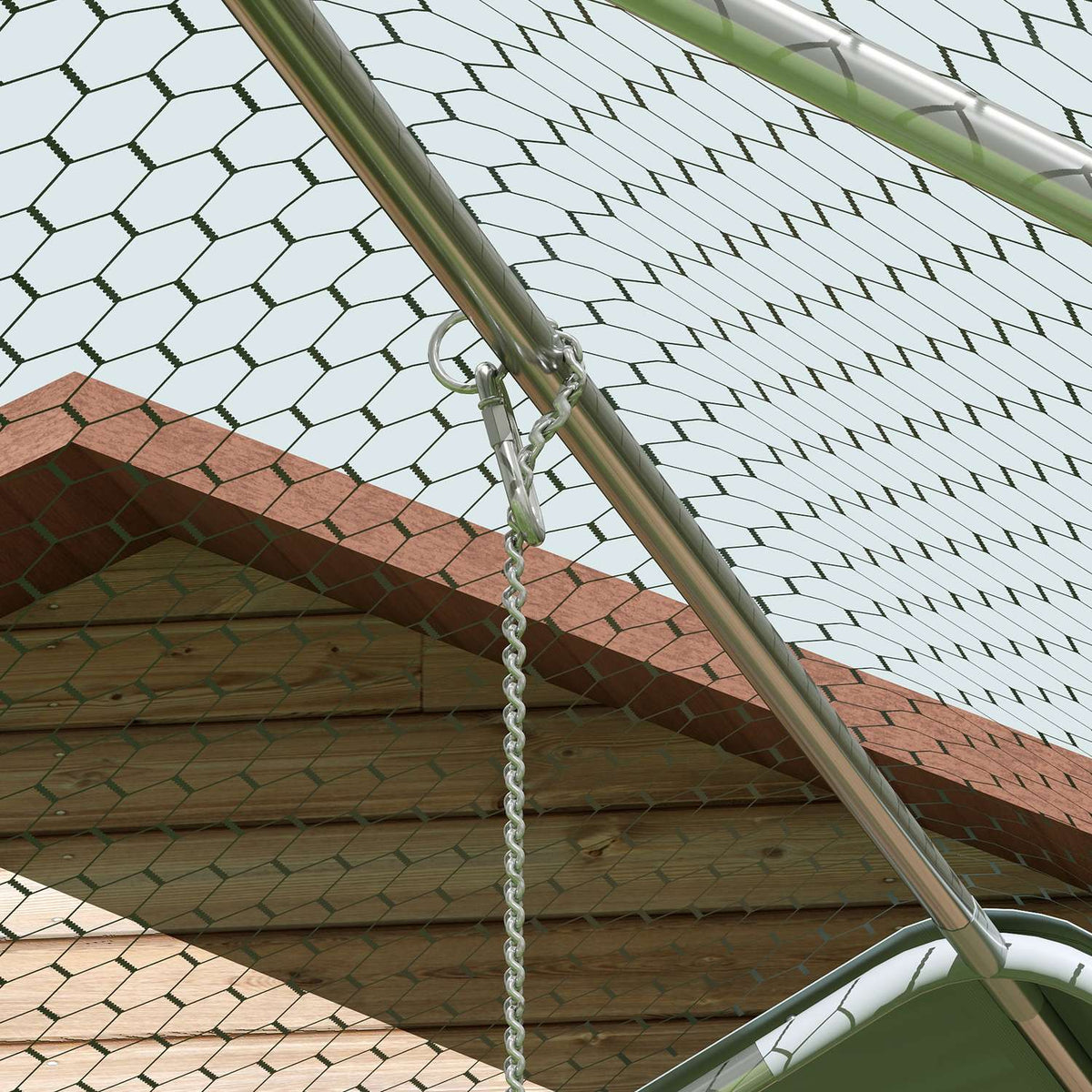 Stalen kippenhok met UV-bescherming, capaciteit 18-24