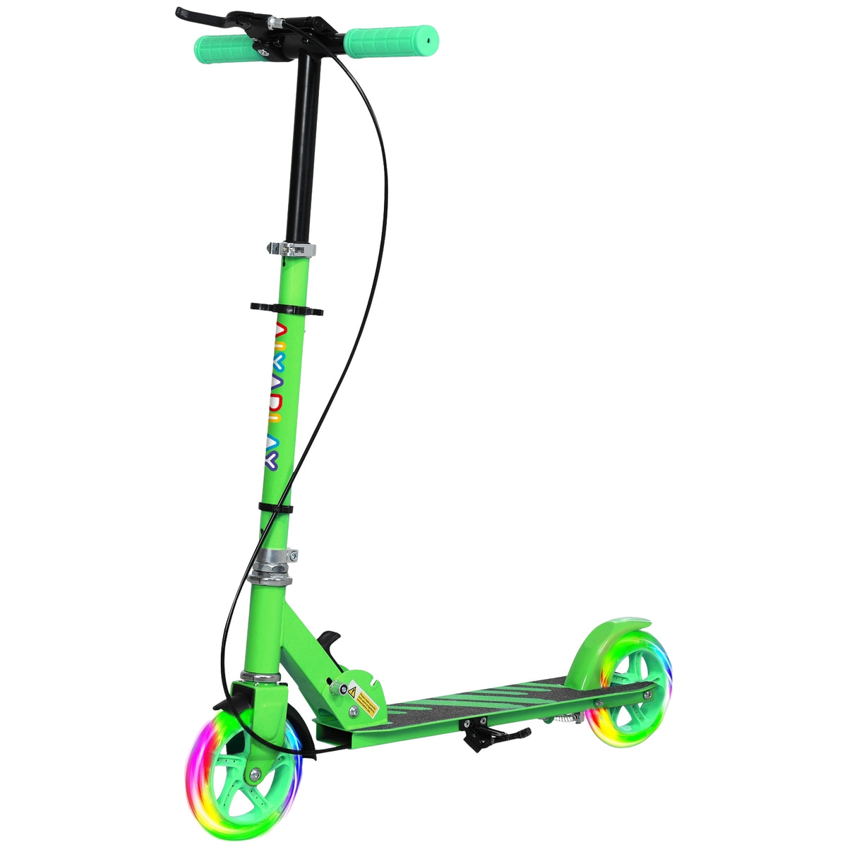 Opvouwbare kinderscooter, in hoogte verstelbaar, 2 verlichte wielen, groen