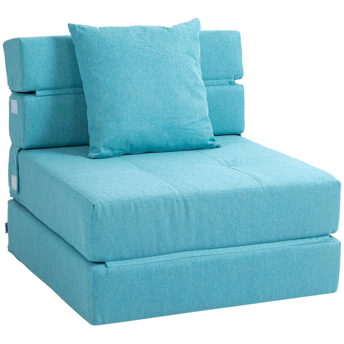 Opvouwbare slaapbank Stoel, 2-in-1 logeerbed met kussens, blauw