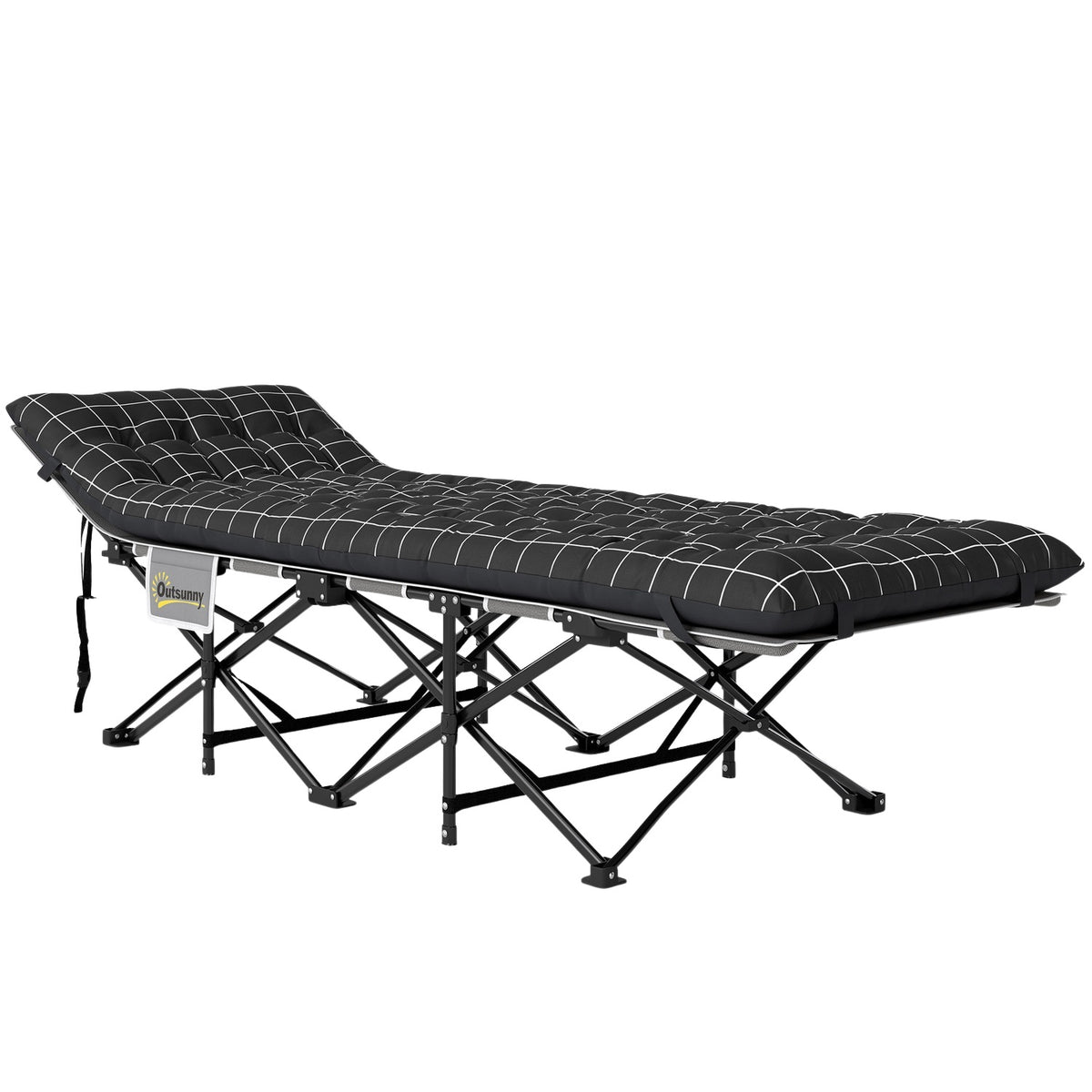 Opklapbaar campingbed met zijvak – antislip, draagvermogen 150 kg