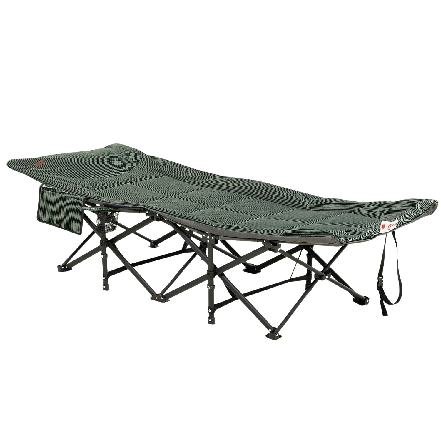 Opvouwbaar campingbed met tas, grijs, draagvermogen 120 kg
