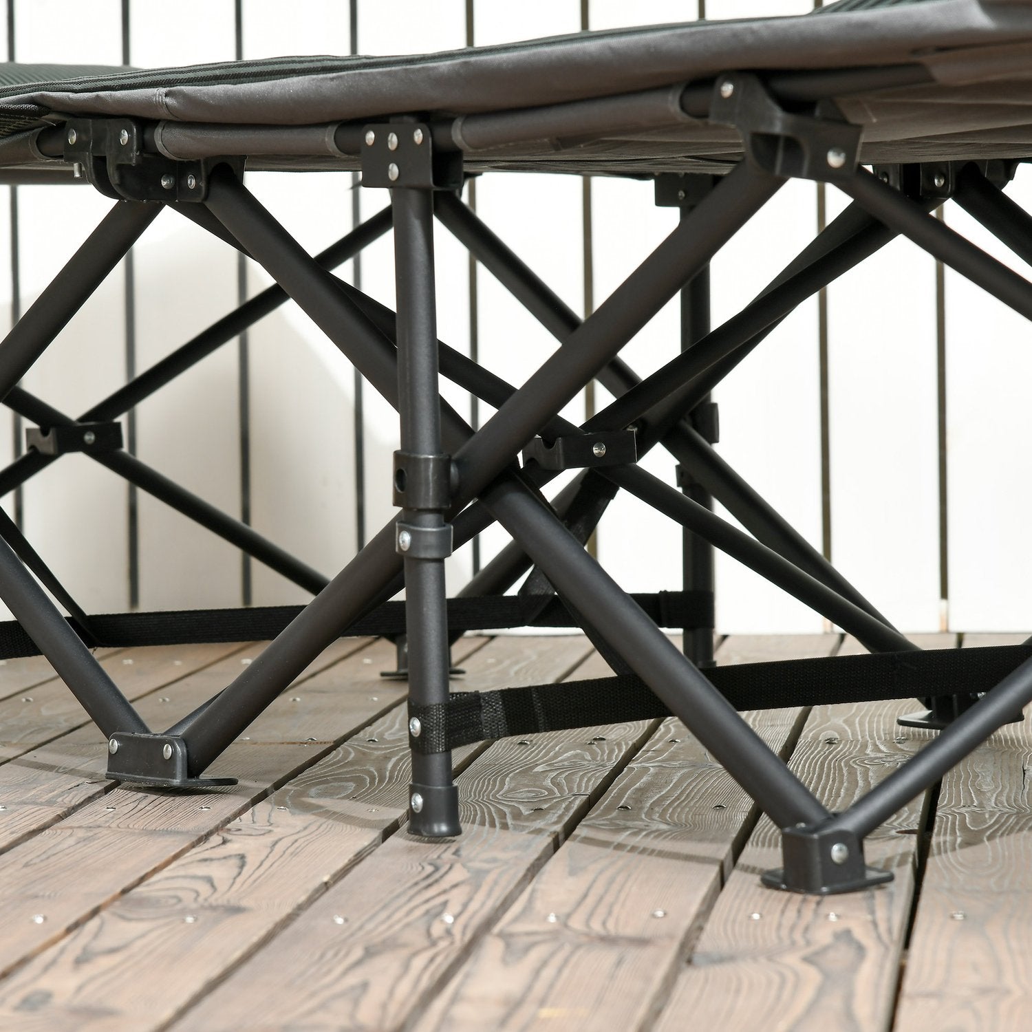 Opvouwbaar campingbed met tas, grijs, draagvermogen 120 kg