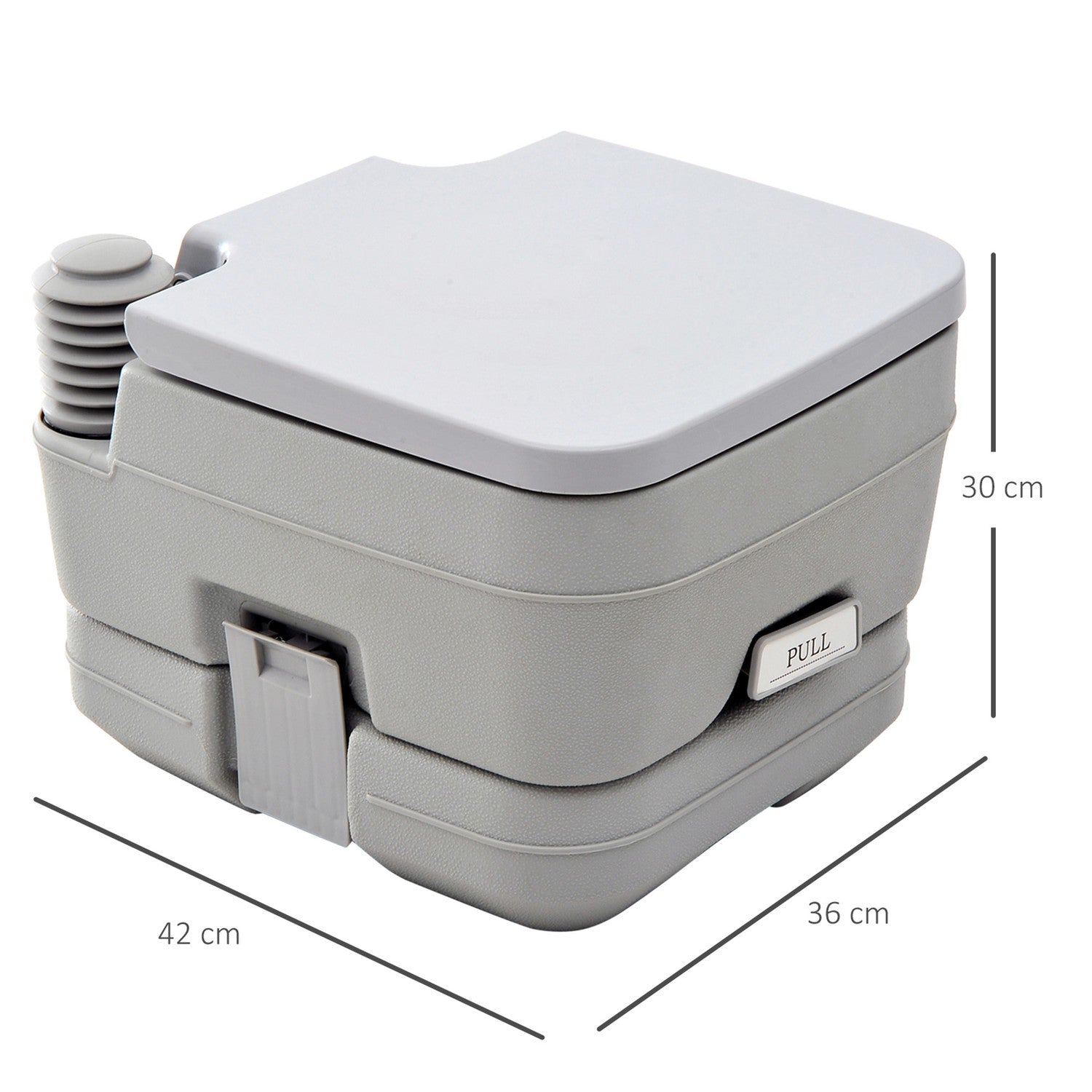 Opvouwbaar campingtoilet, 200kg draagvermogen, 10L, Grijs