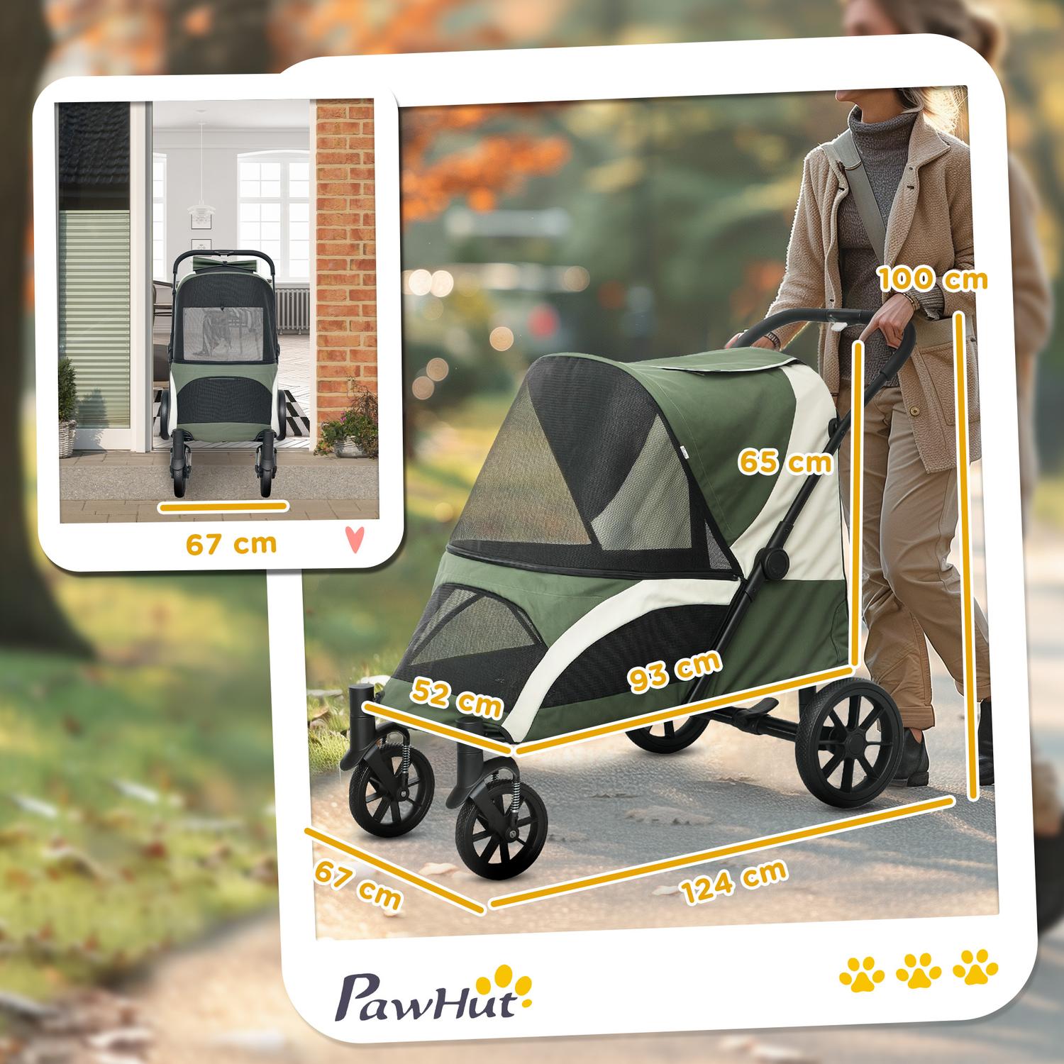 Poussette pour animaux pliante pour grands chiens et chats jusqu'à 30 kg