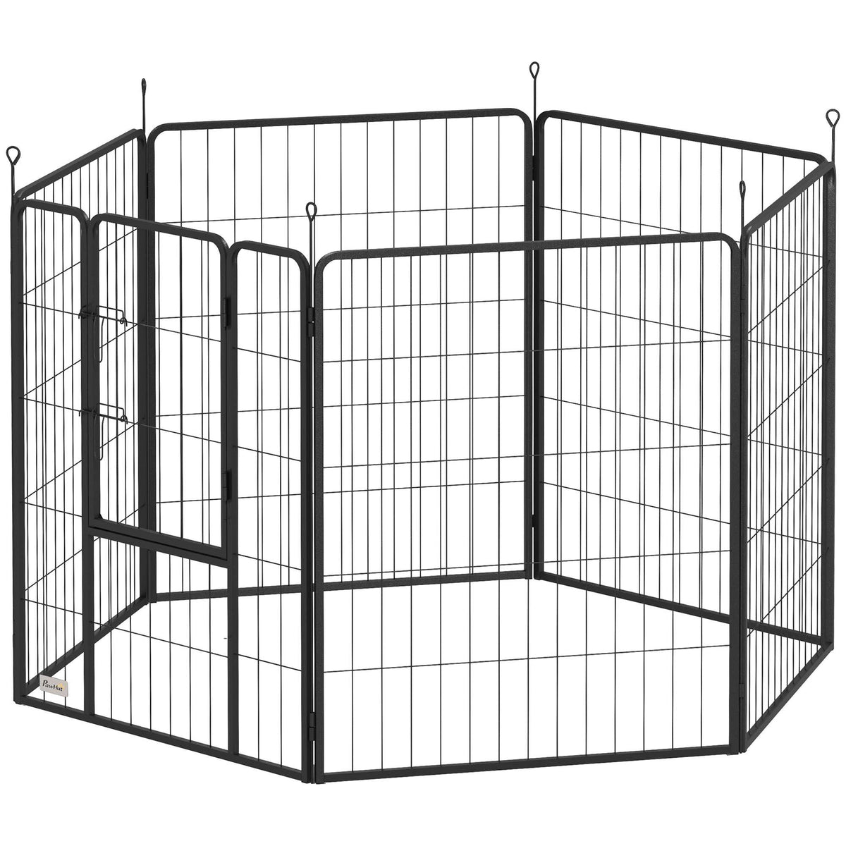 Opvouwbare stalen ren voor huisdieren, 6 panelen, grijs