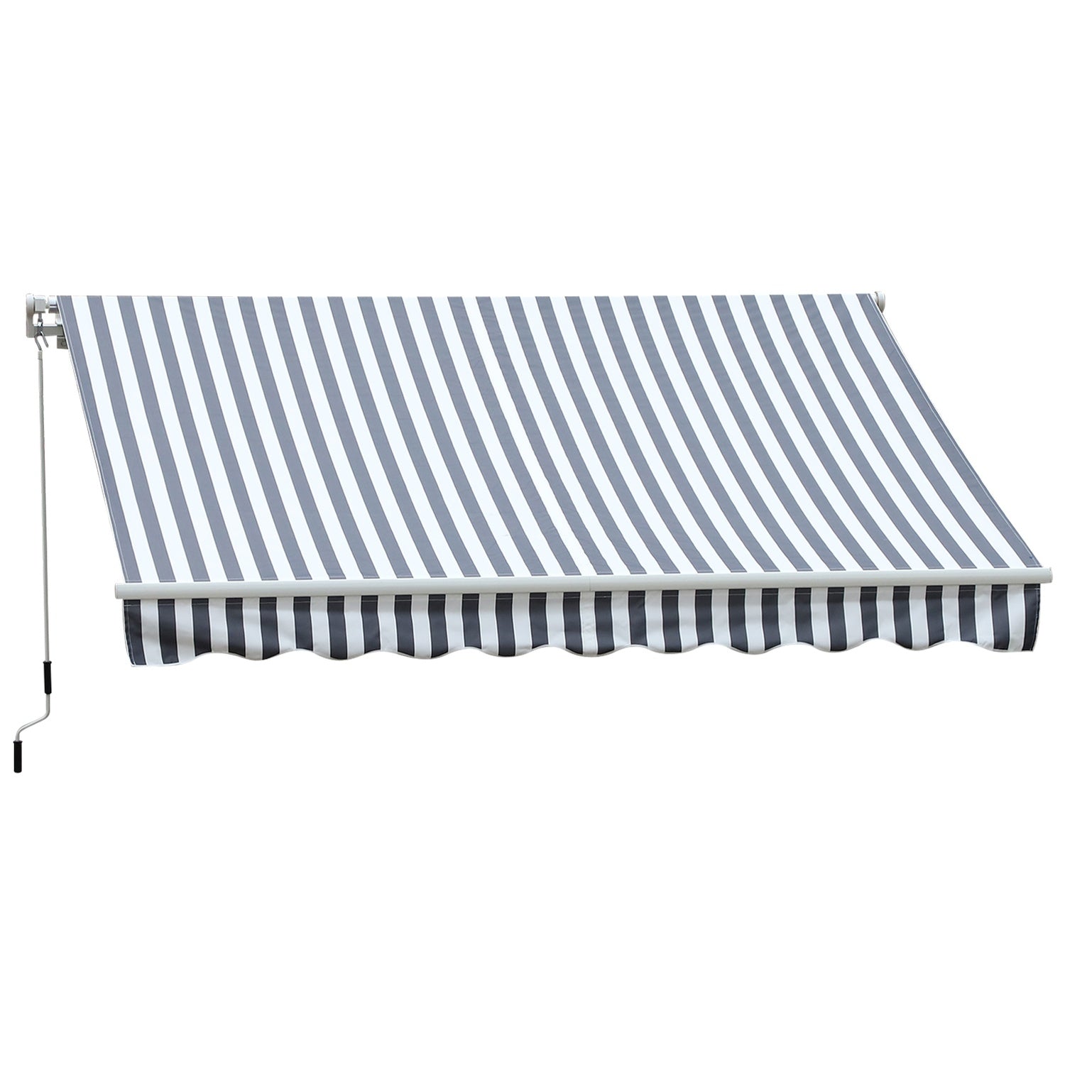 Opvouwbare luifel, zonnescherm, grijs/wit, 3,5 x 2,5 M