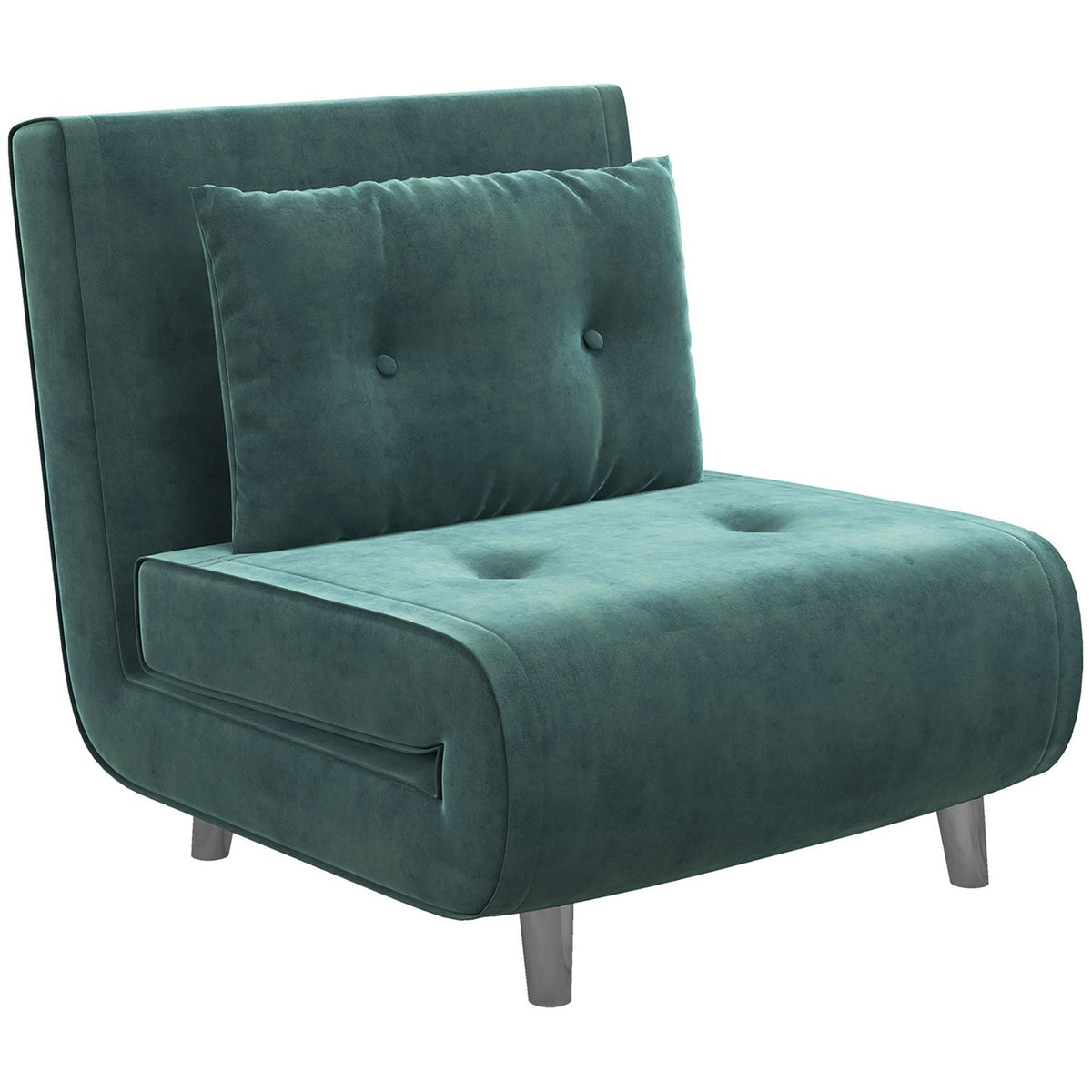 Opvouwbare slaapbank met kussens, fluweellook, groen