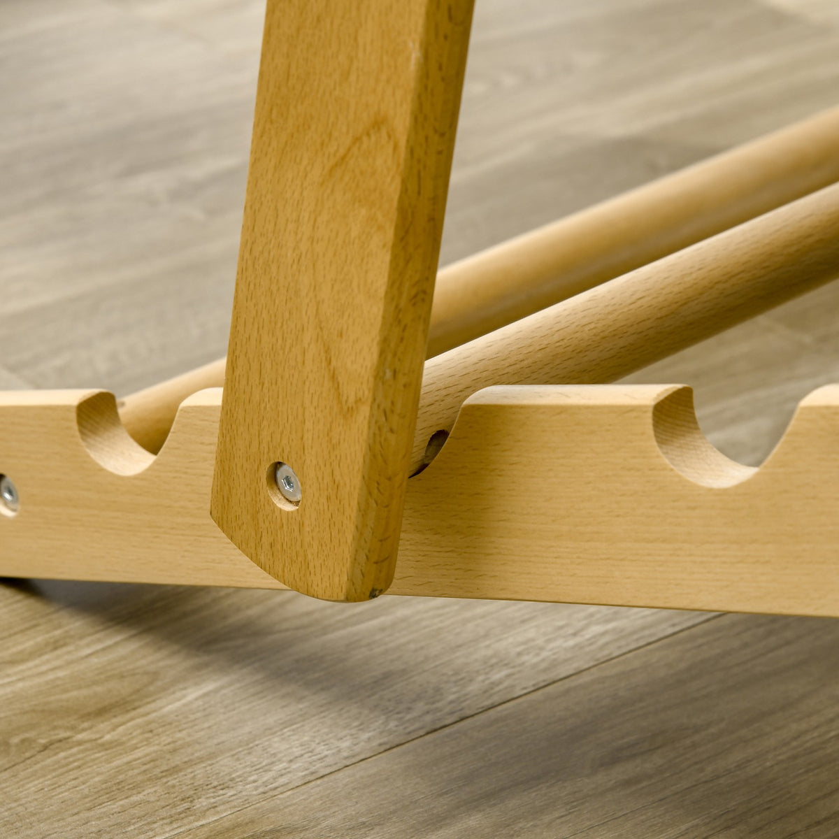 Opvouwbare ligstoel, linnen bekleding, beukenhout, bruin