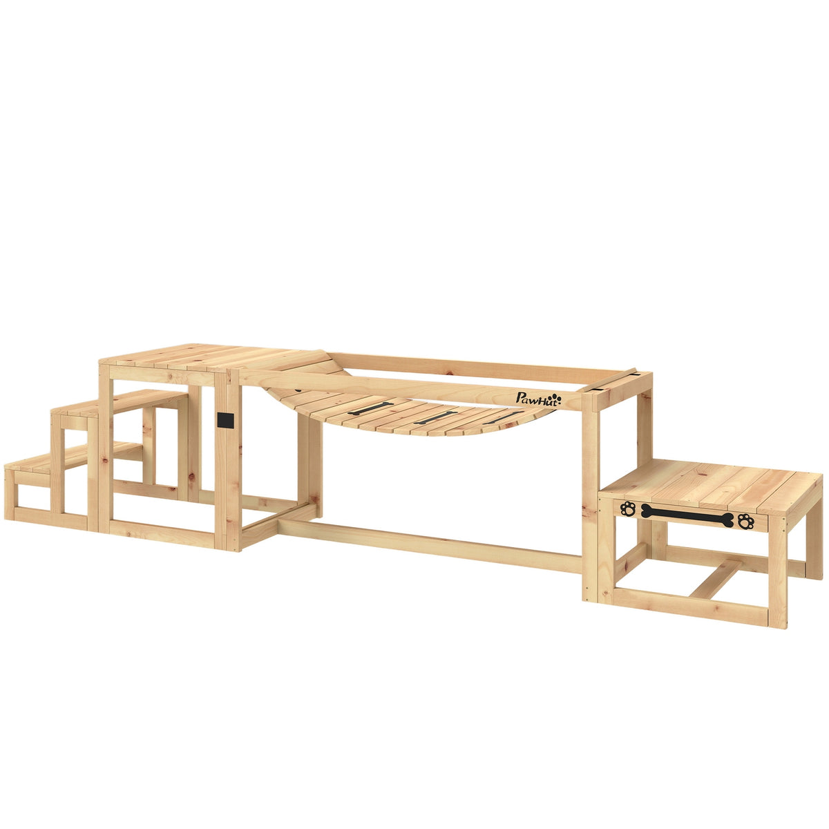 Hondenbehendigheidsset voor grote honden – Grenenhout, Set van 4