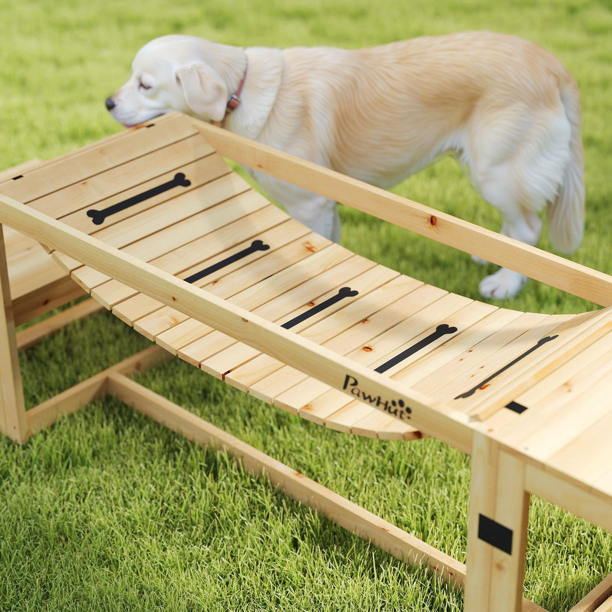 Hondenbehendigheidsset voor grote honden – Grenenhout, Set van 4