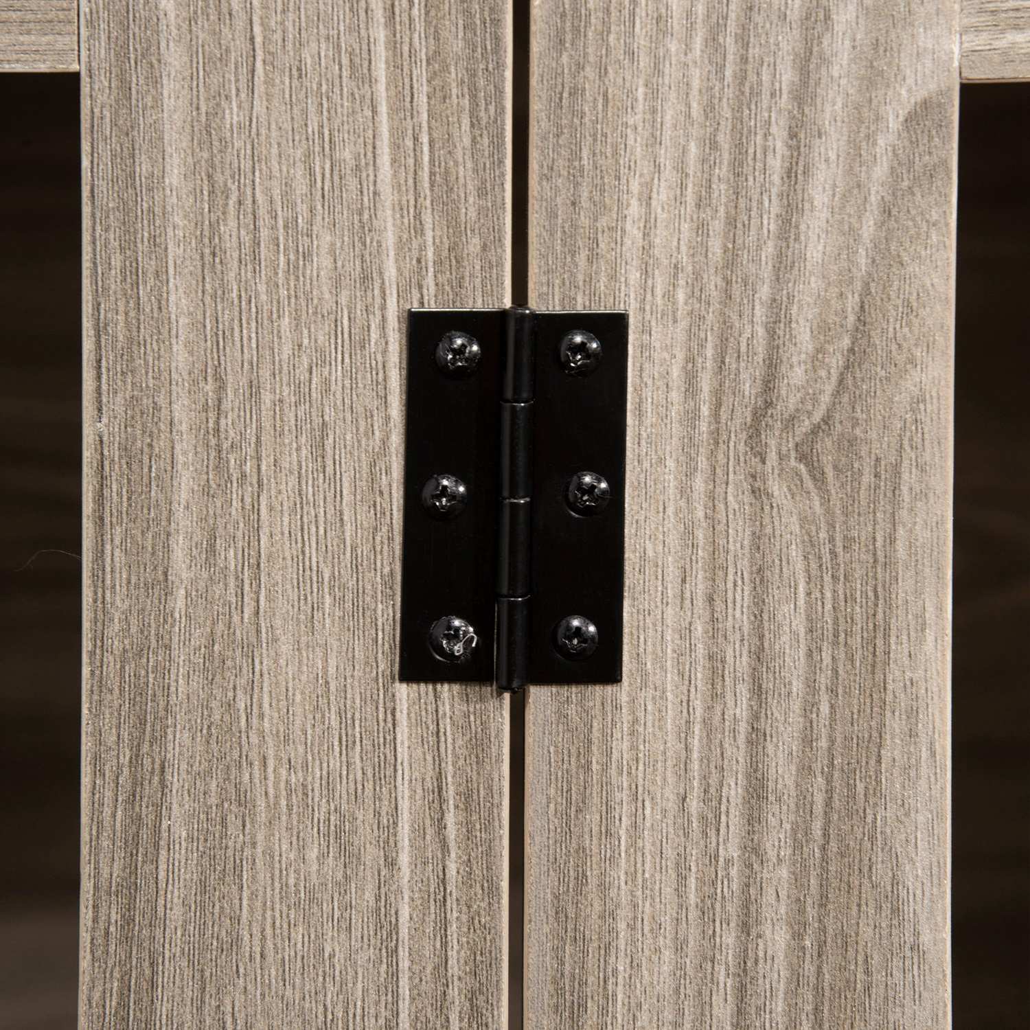Hondenbench met verdeler, donker walnoot & eiken, 120x60x88,5 cm