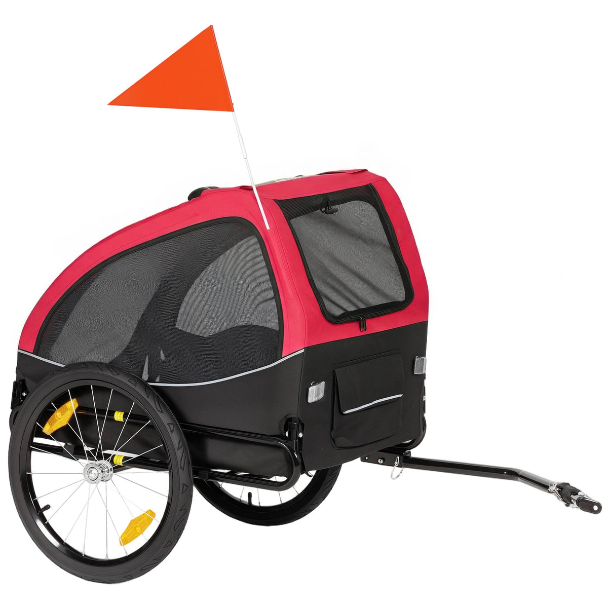 Hondenfietskar met wielen van 20", rood/zwart, draagvermogen van 20 kg