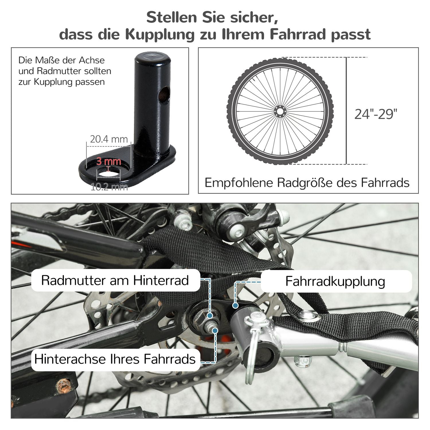 Hondenfietskar – Rood & Zwart, 155 x 83 x 108 cm