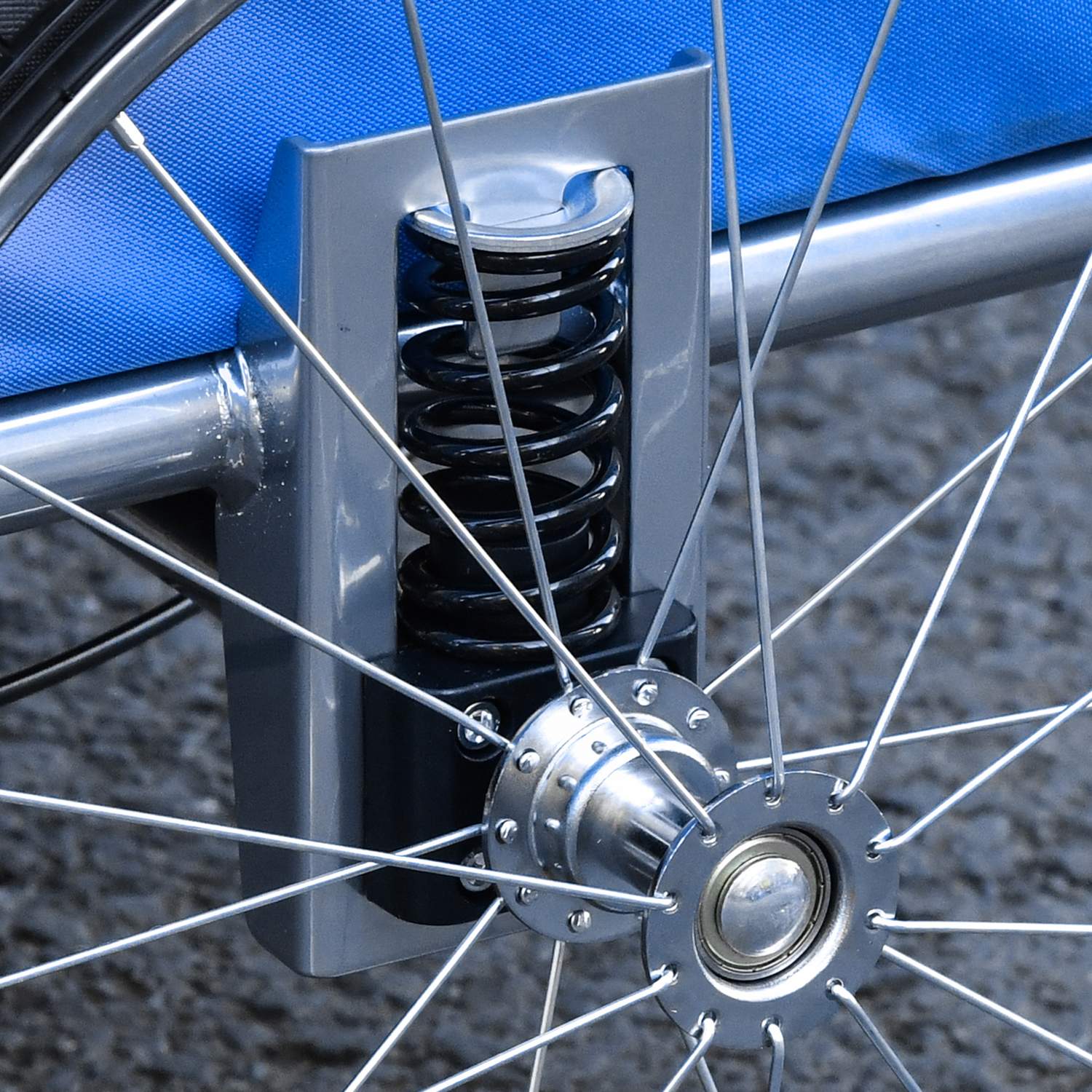 Hondfietskar en joggingkar, blauw/grijs, 155 x 83 x 108 cm