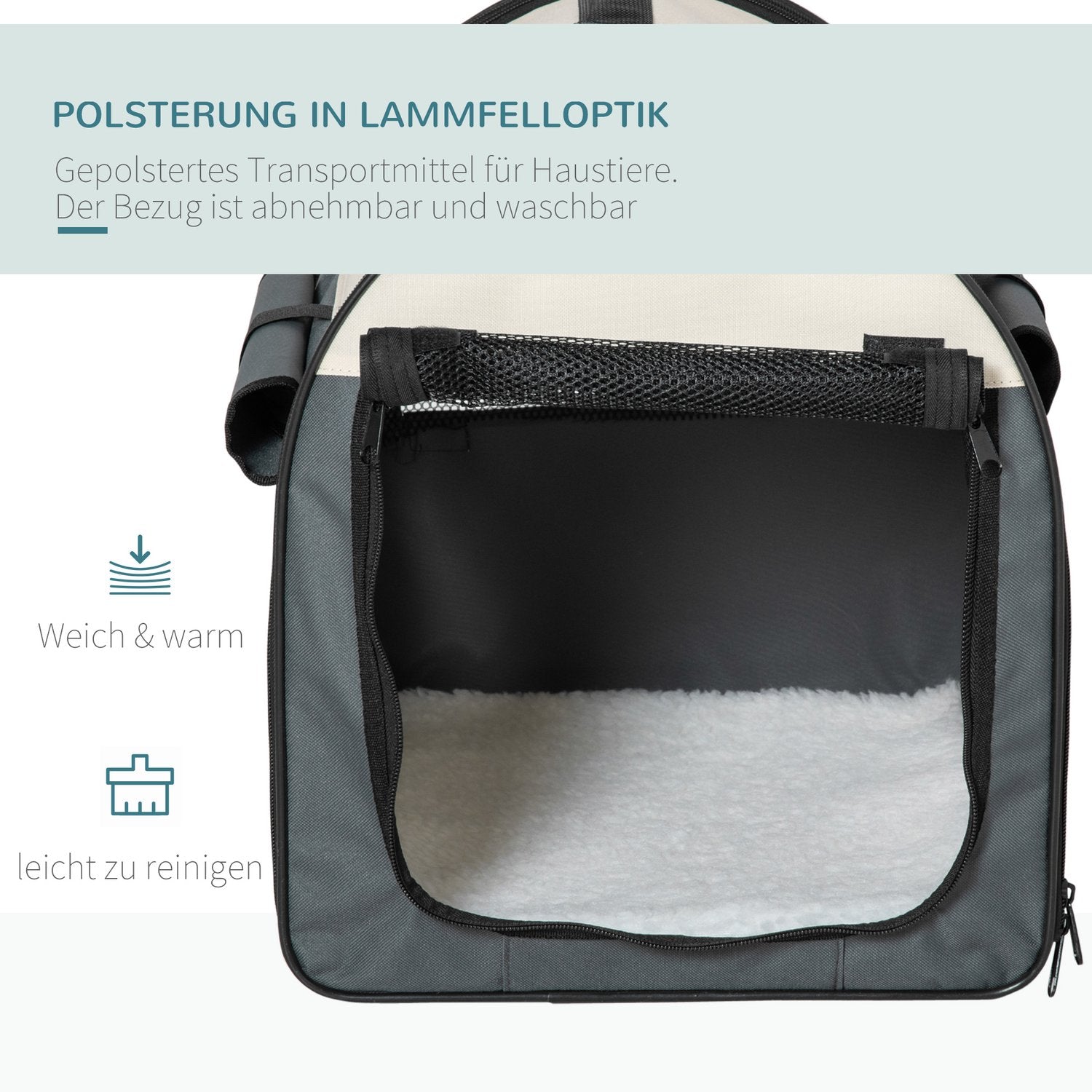 Hondenbench, opvouwbare transportbox met kussen, waterdicht