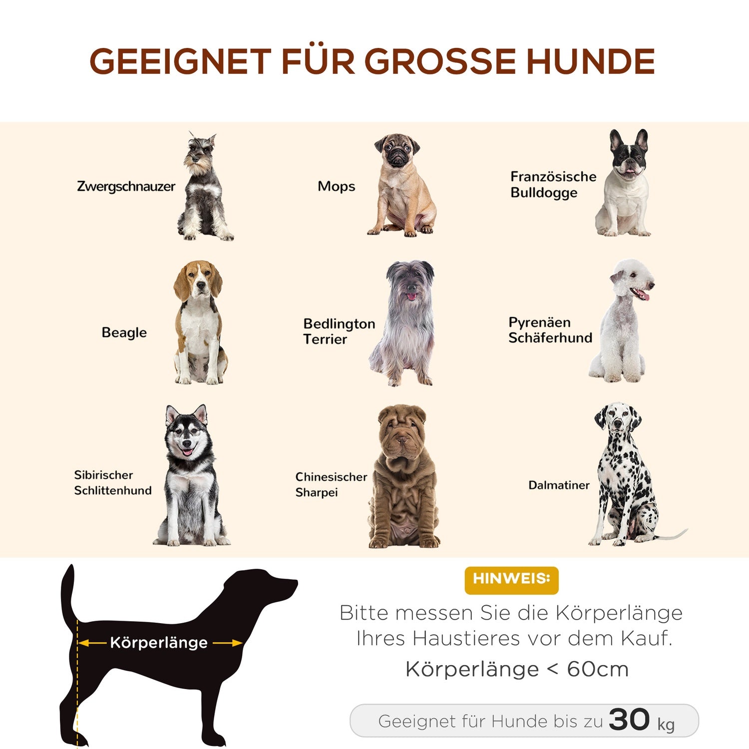 Buitenbed voor honden en katten met reserveovertrek, 110x68x20 cm