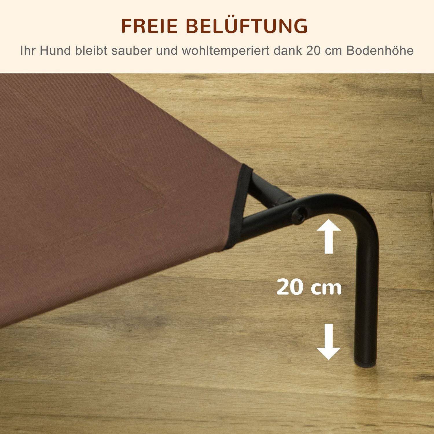 Buitenbed voor honden en katten met reserveovertrek, 110x68x20 cm