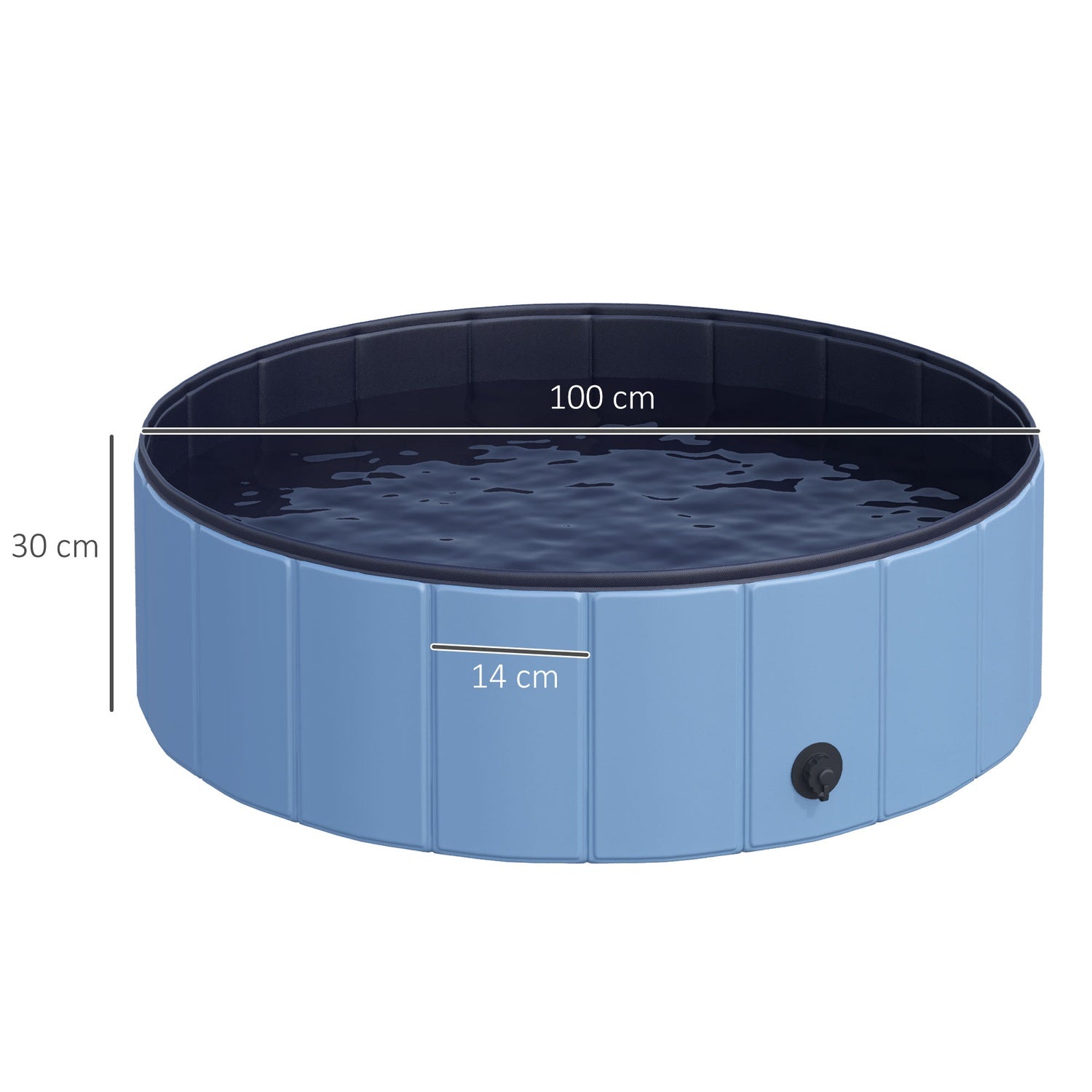 Hondenbad, duurzaam PVC & hout, blauw, 100x30 cm