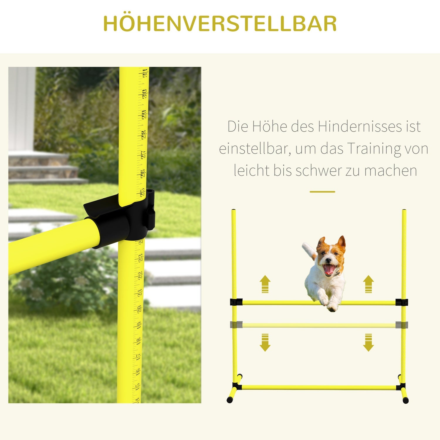 Hondentrainingsslalomset - 4 gele plastic kegels