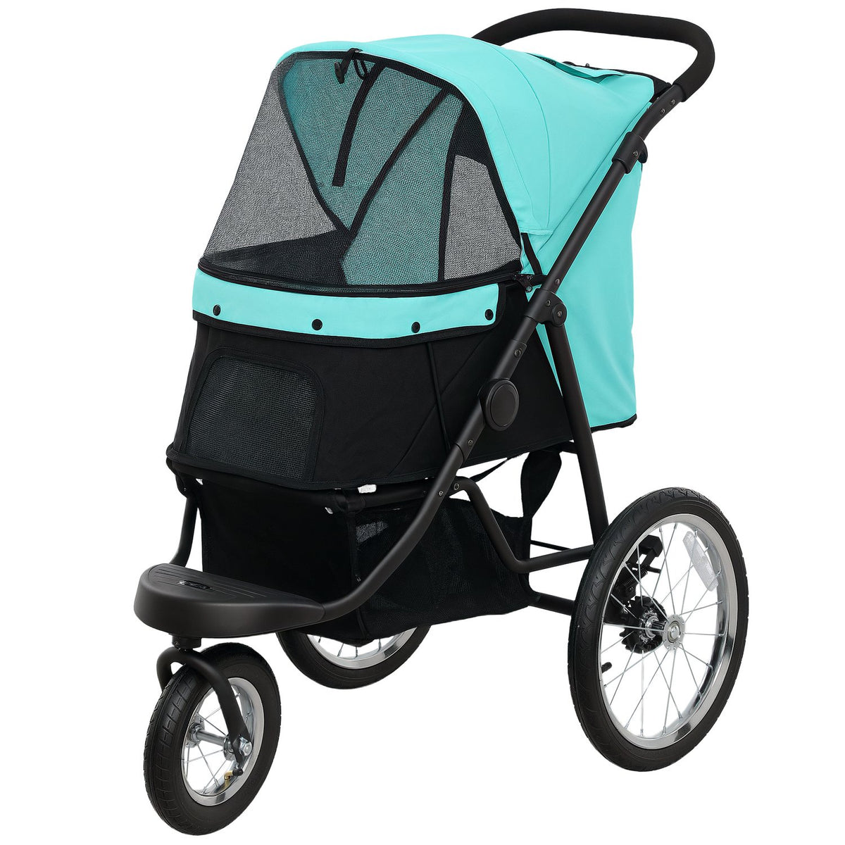 Hondenbuggy jogger, opvouwbaar, voor huisdieren tot 10 kg, turquoise
