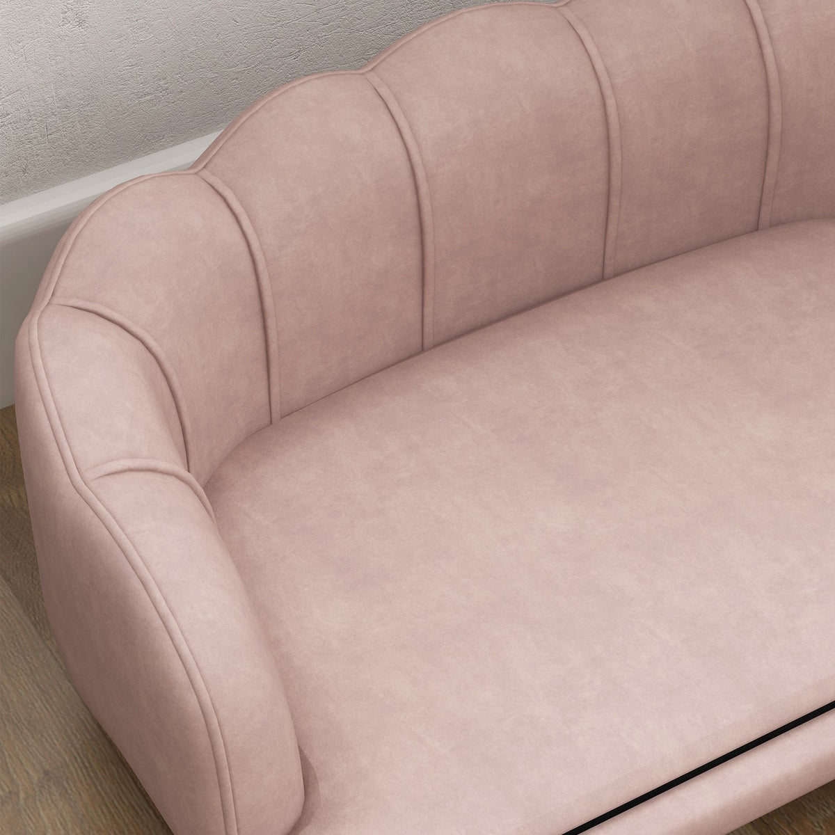 Huisdierenbank met wasbare hoes, houten poten – roze