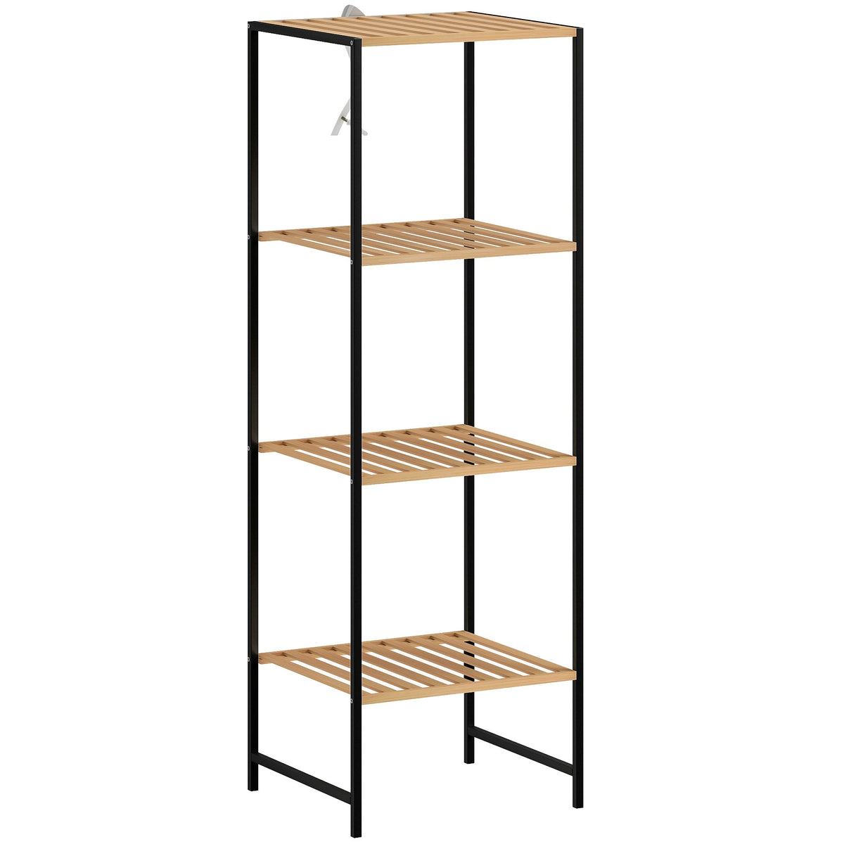 Bamboe-stalen rek, 4 niveaus, 36,5 x 33 x 110 cm