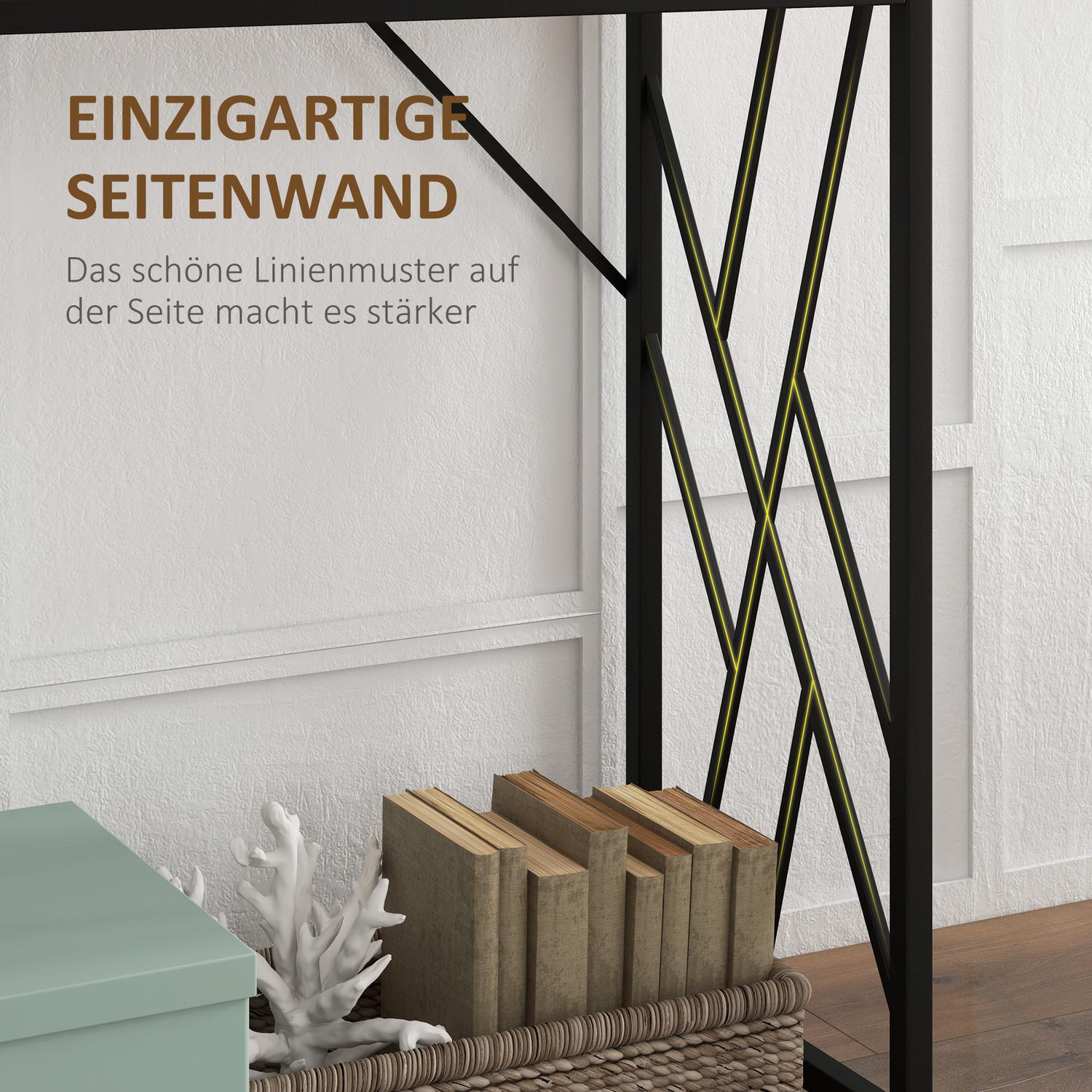 Industriële sidetable, stalen poten, 120x35x75 cm, bruin