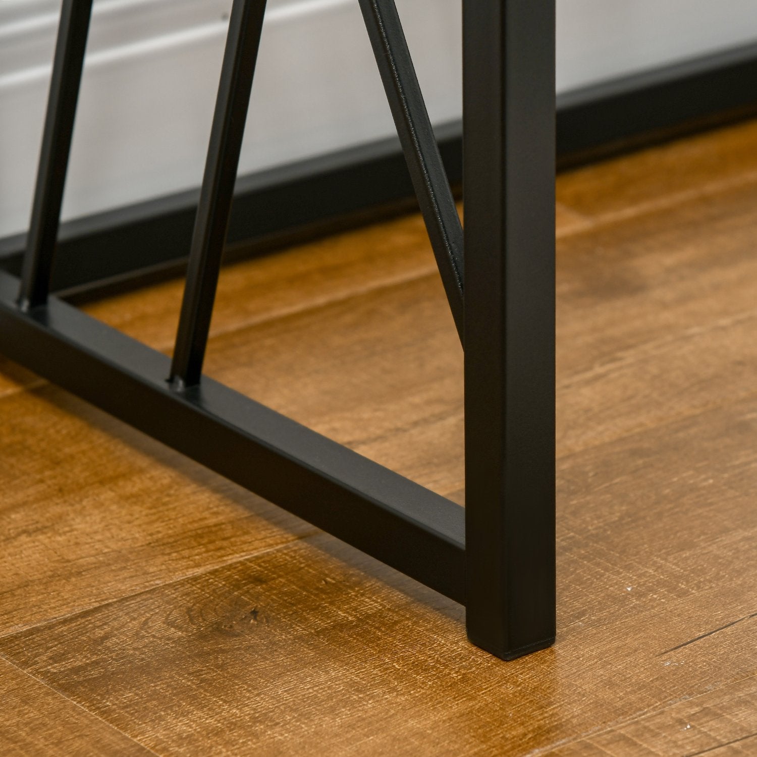 Industriële sidetable, stalen poten, 120x35x75 cm, bruin