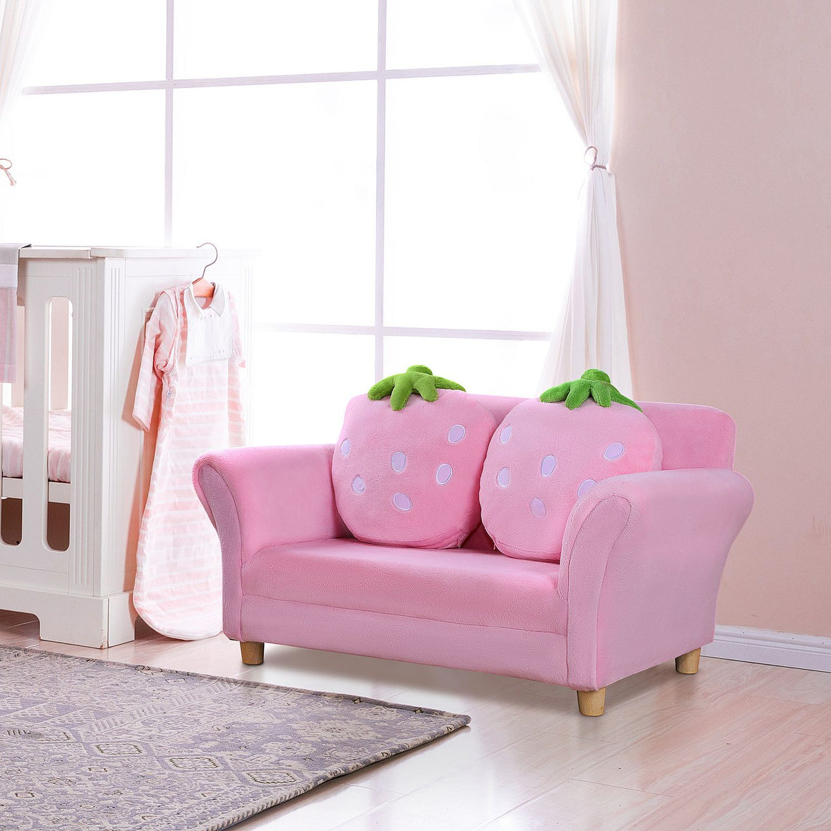 Aardbeienfauteuil & bank voor kinderen – Zacht, knus ontwerp