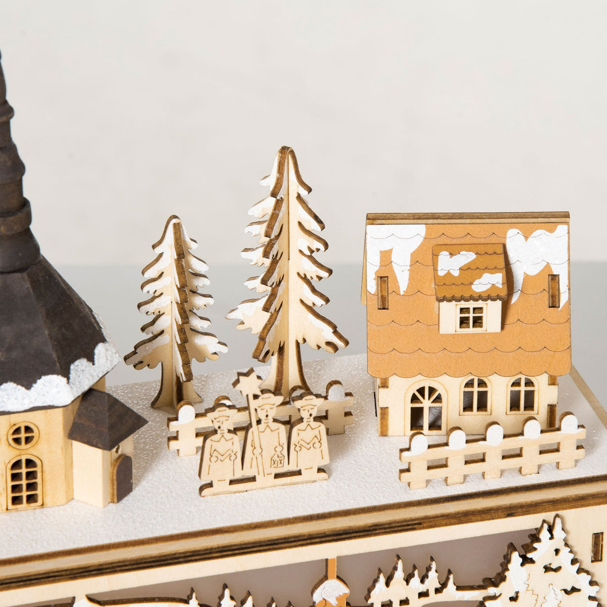 Kerststadsdecoratie, LED-verlicht winterlandschap, 45x10x25 cm