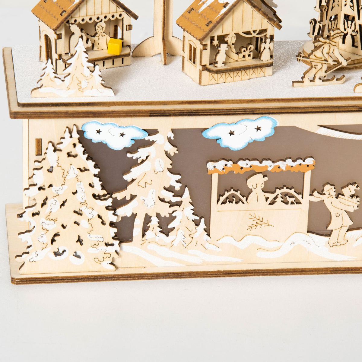 Kerststadsdecoratie, LED-verlicht winterlandschap, 45x10x25 cm