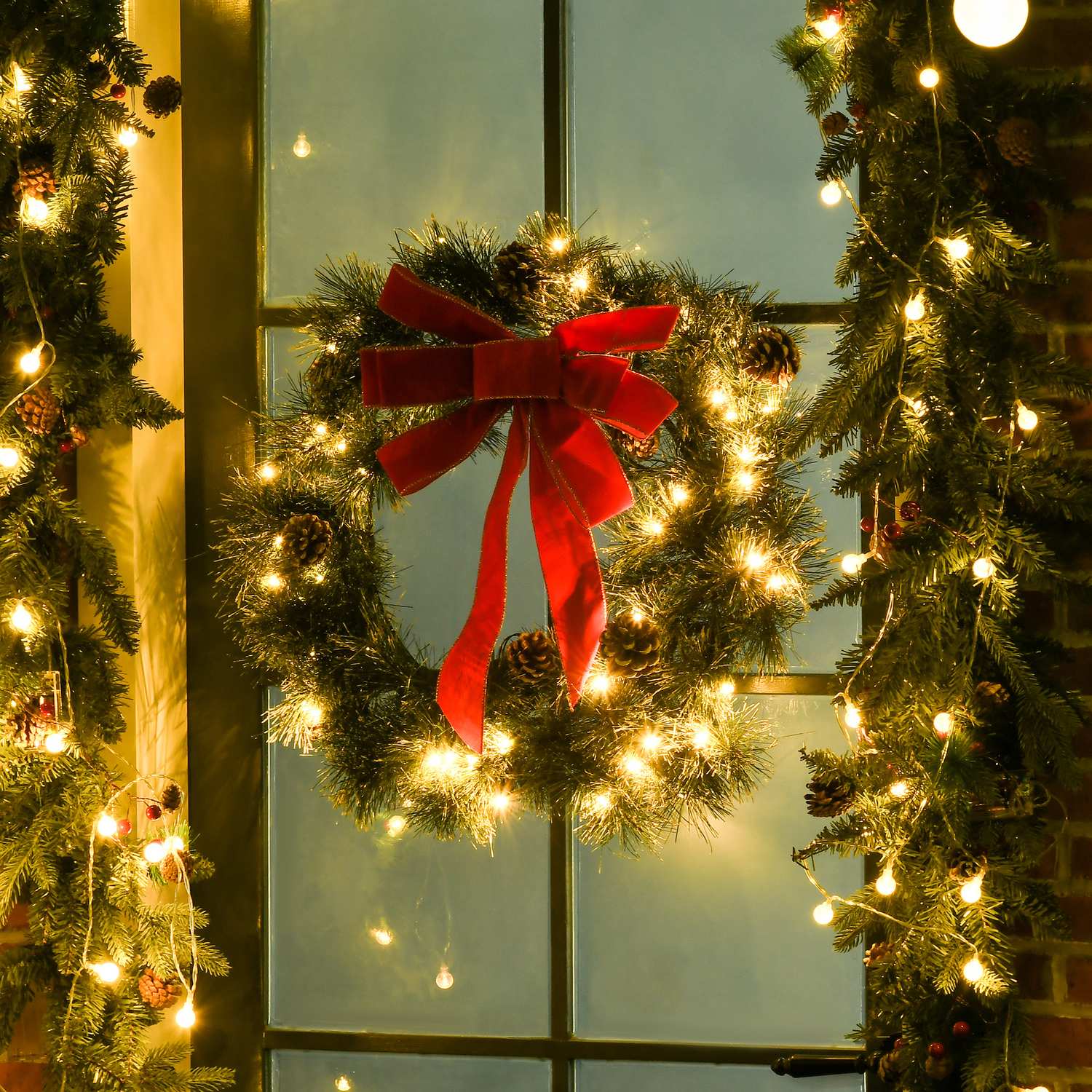 Kerstslinger, 60cm, groen, ophangoog