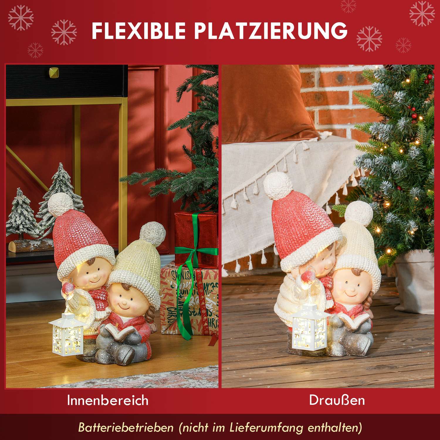 Kerstmanfiguur met ledverlichting, 45 cm binnen/buiten