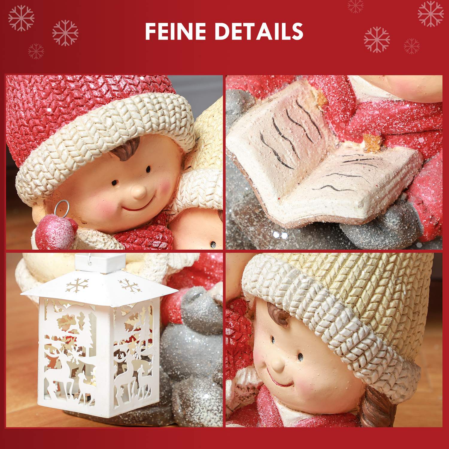Kerstmanfiguur met ledverlichting, 45 cm binnen/buiten